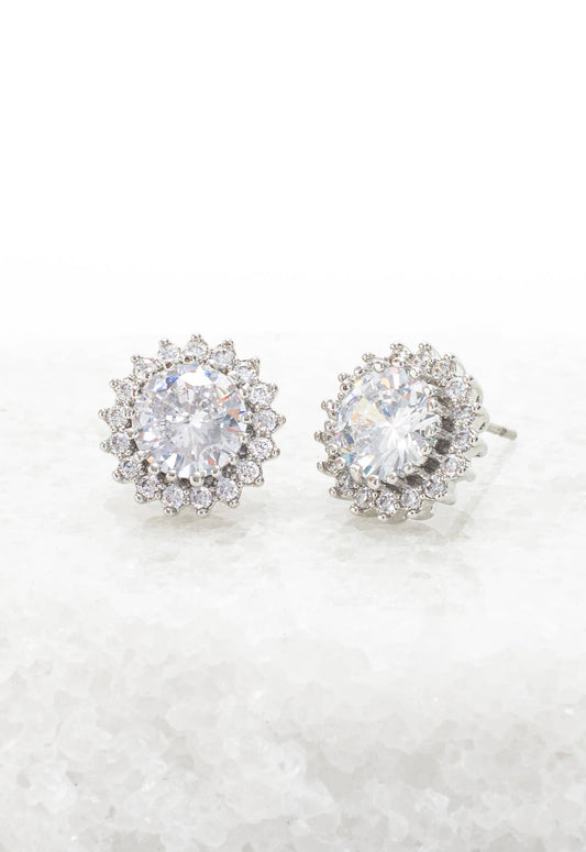 Radiant Shine Platinum Zircon Studs
