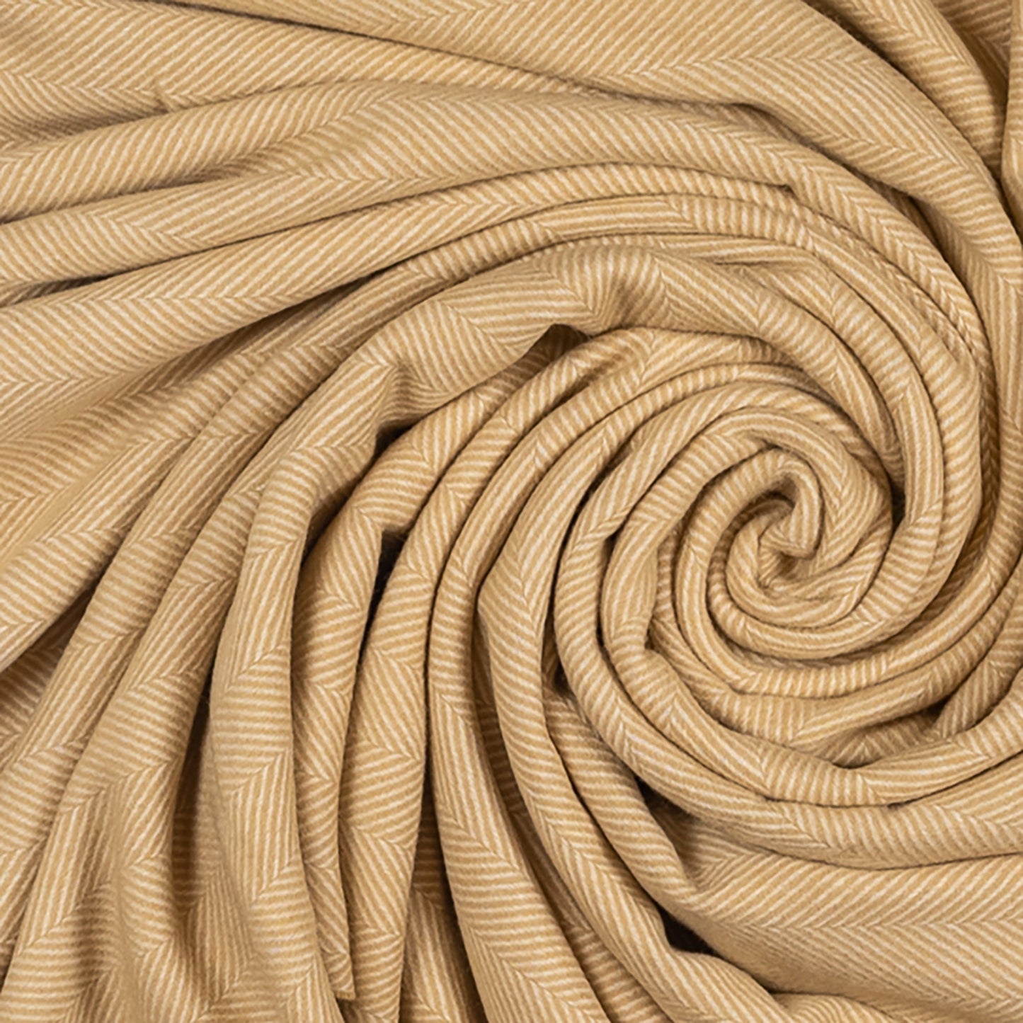 Southampton Home Merino Wool Herringbone Throw (Wheat Tassel)