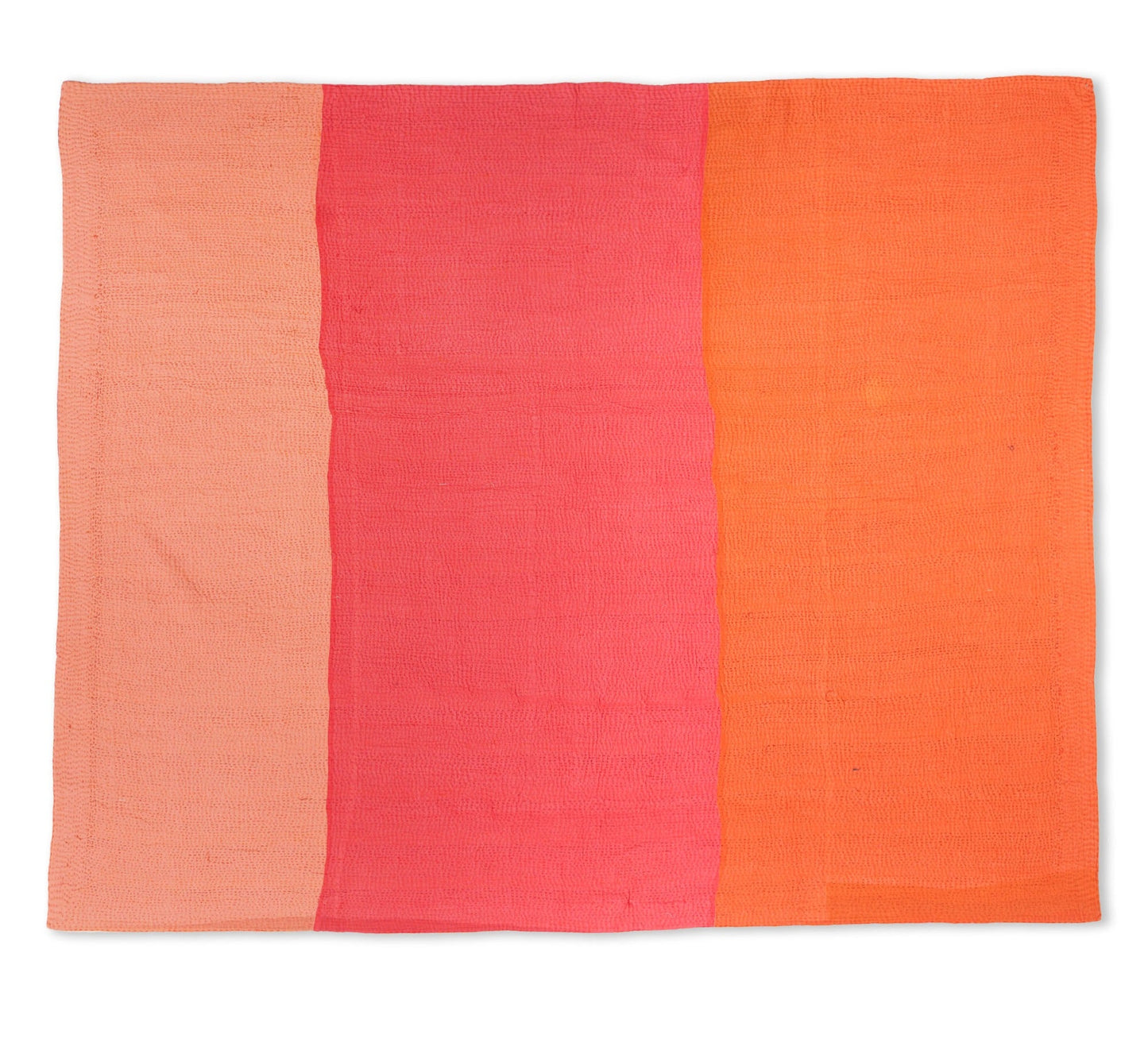 Mosaic Fray Patch Vintage Kantha Throw - Carrots