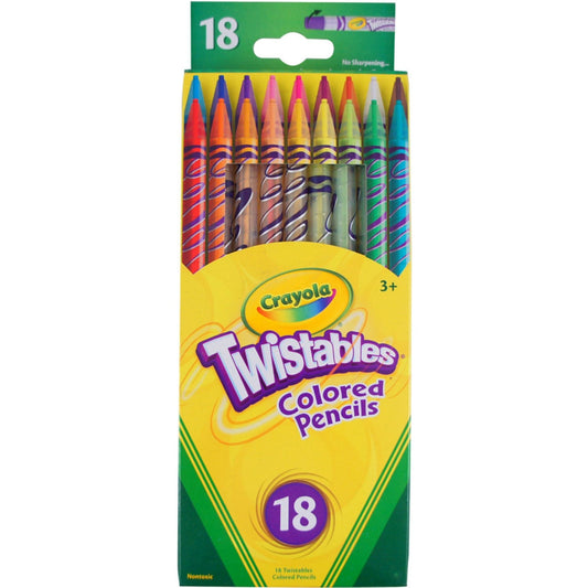Crayola Twistables Colored Pencils,18 Assorted Colors/Pack