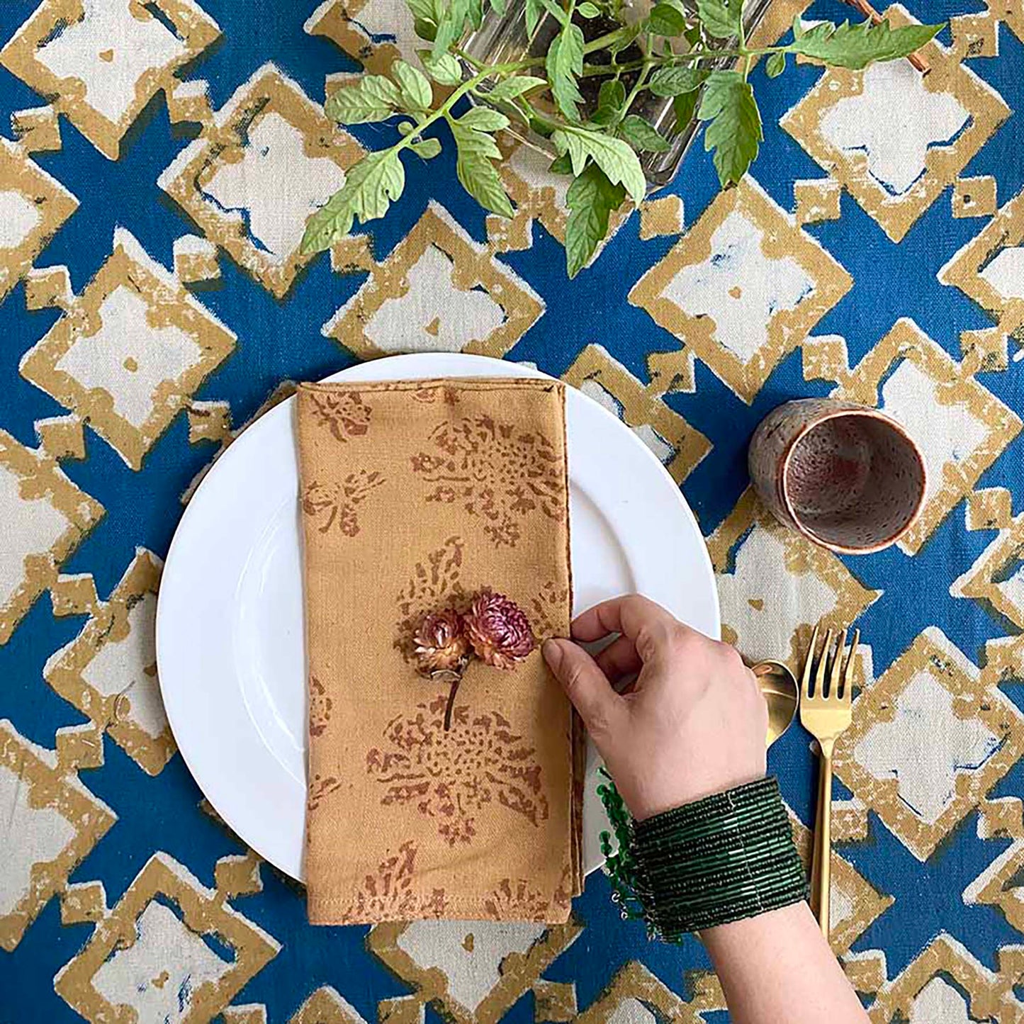 Ethically Made Cotton Dinner Napkins (Set of 4) - Marigold