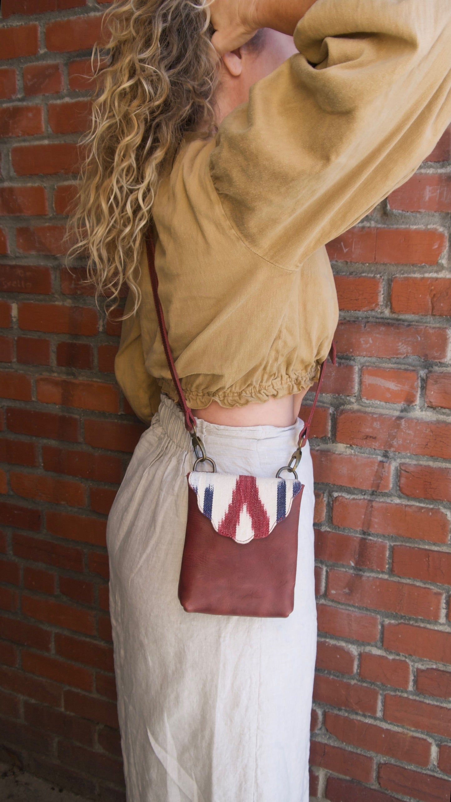 Scallop Bag - Pomegranate and Hair on Hide