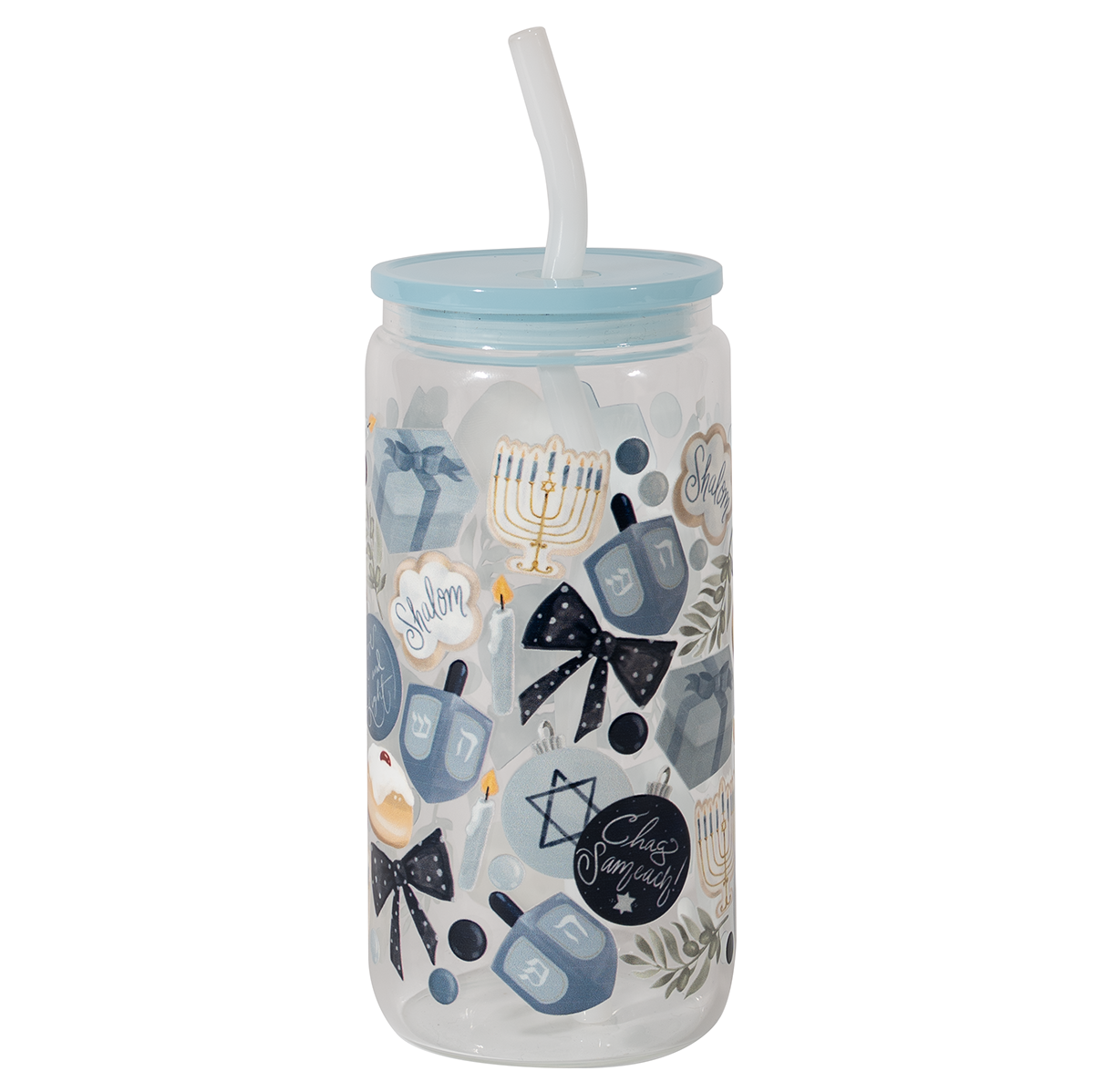 16oz Clear Cozy Hanukkah Cup Gift Bundle