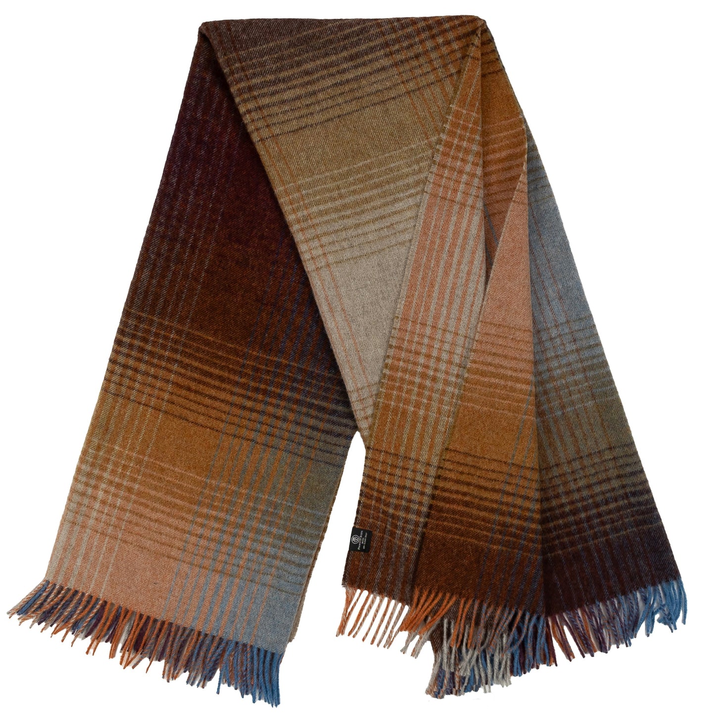 Highland Tweeds Shetland Lambswool Ombre Throw - Burgundy