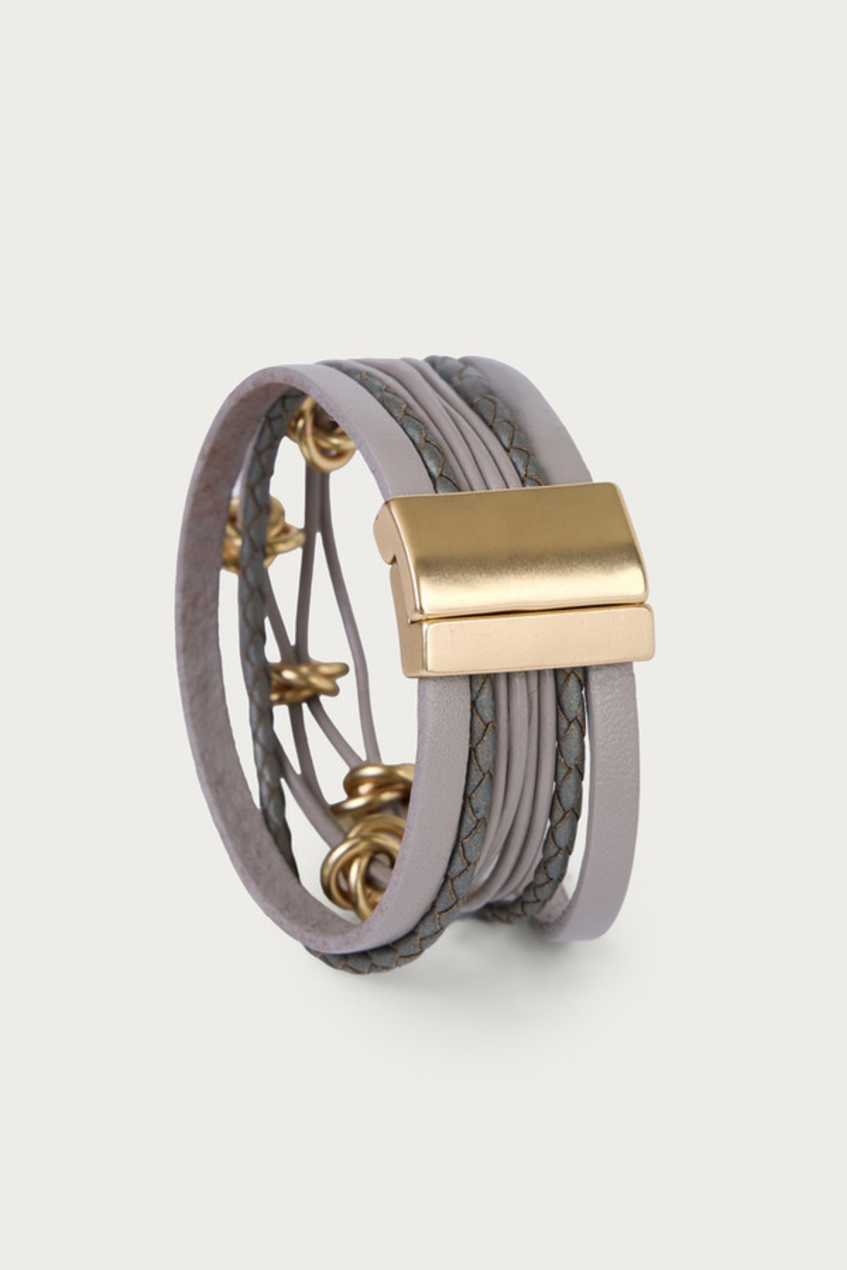 Knotted Charm Leather Bracelet