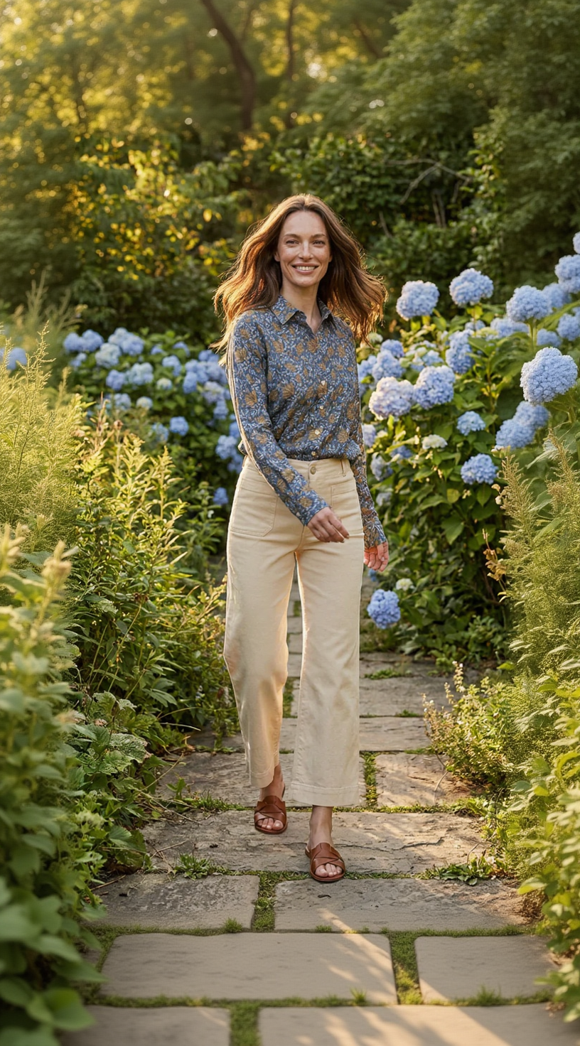 Good Boyfriend Shirt - Ojai Floral Coastal Blue Fawn