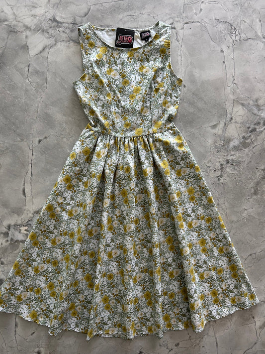 Mustard Floral Midi Dress