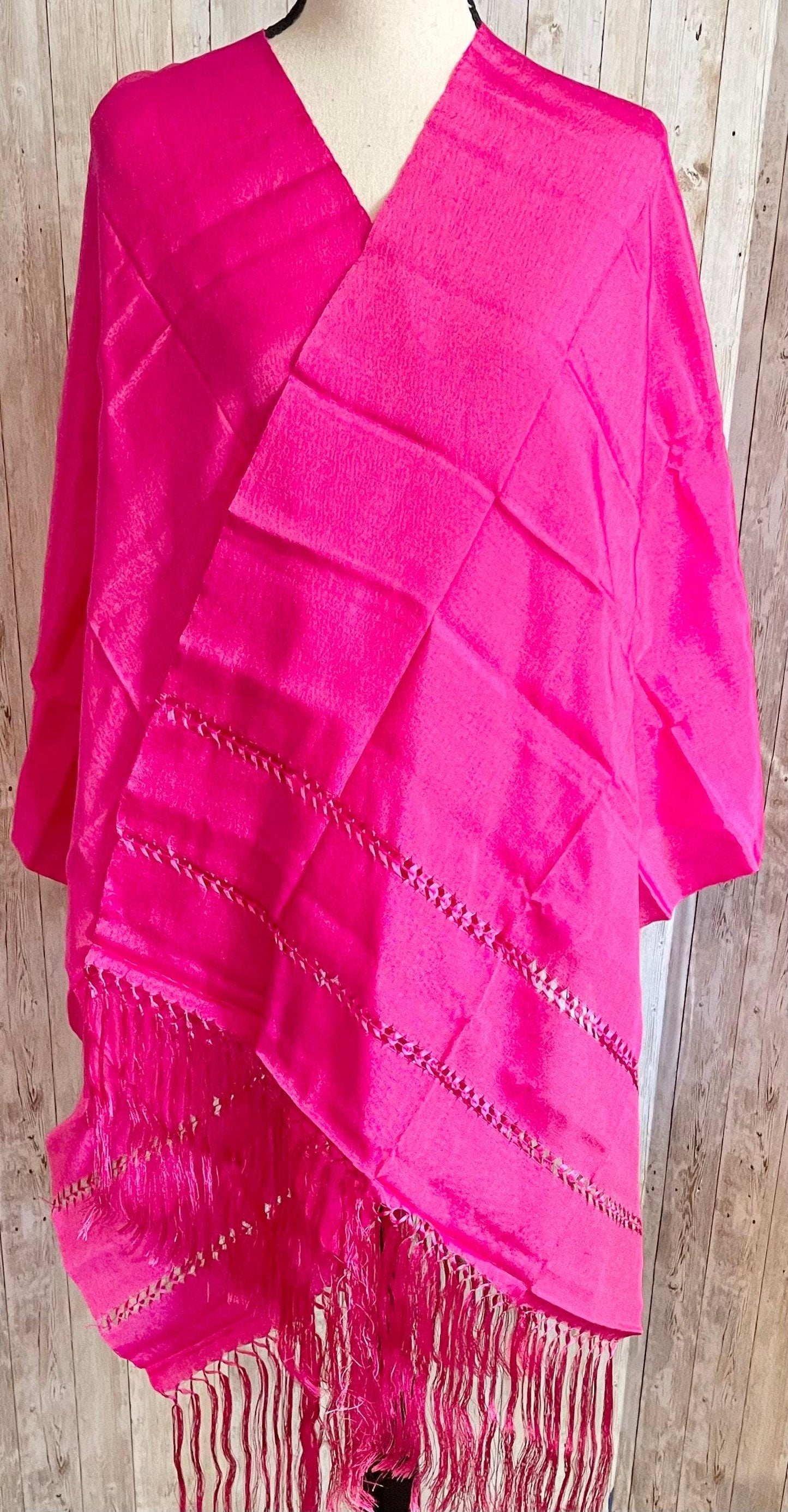 Authentic Mexican Silk Shawl Wrap Reboso Mexicano De Artiseda