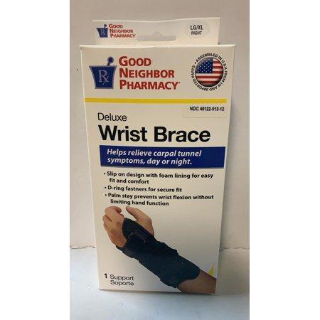 Good Neighbor Pharmacy GNP Wrist Brace Deluxe Stabilizer Right Black Large