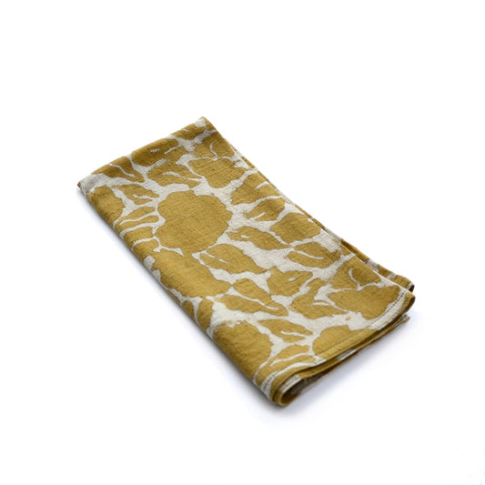 Yan Mustard Block Print Napkins - Set of 4