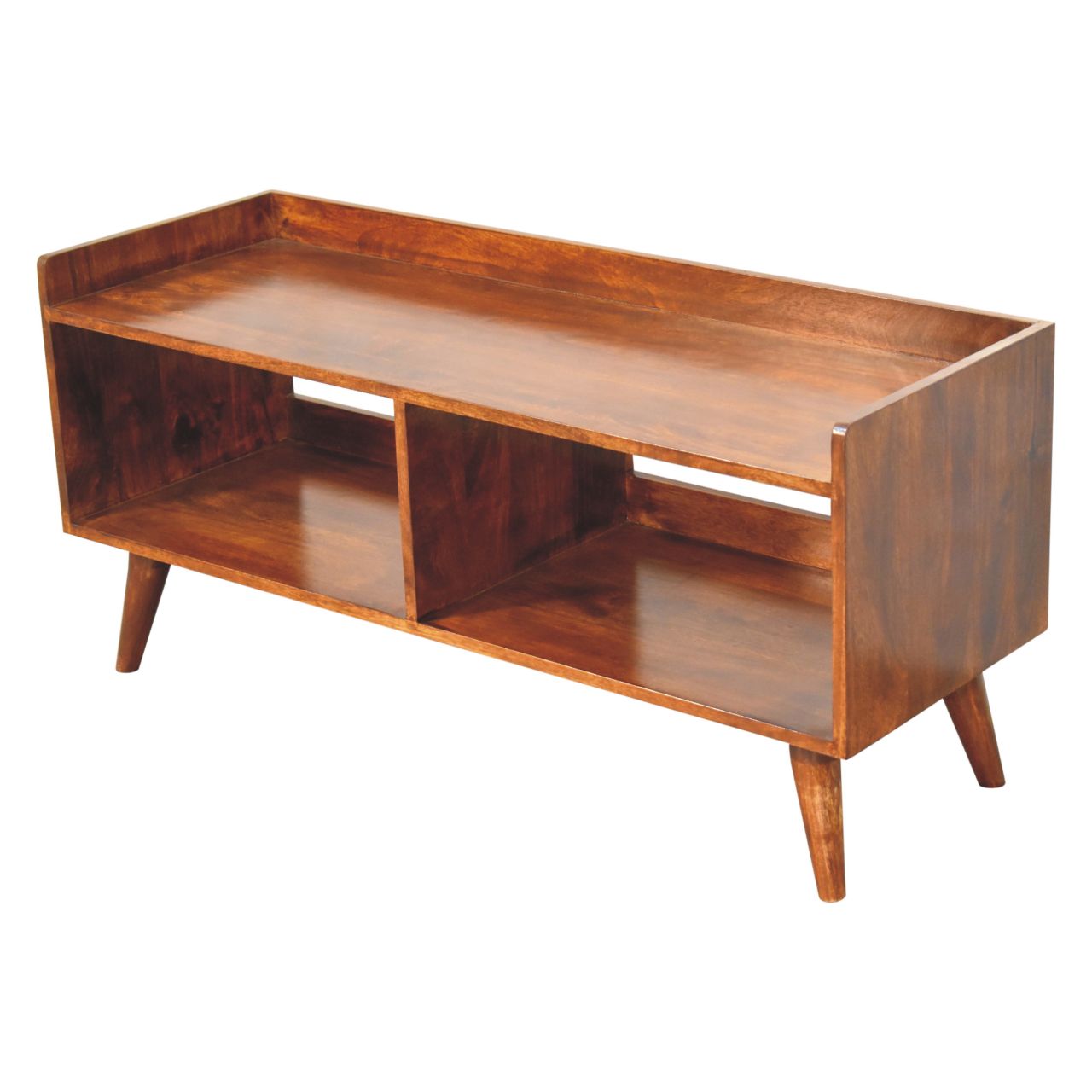 Solid Wood Open-top Chestnut Media Unit