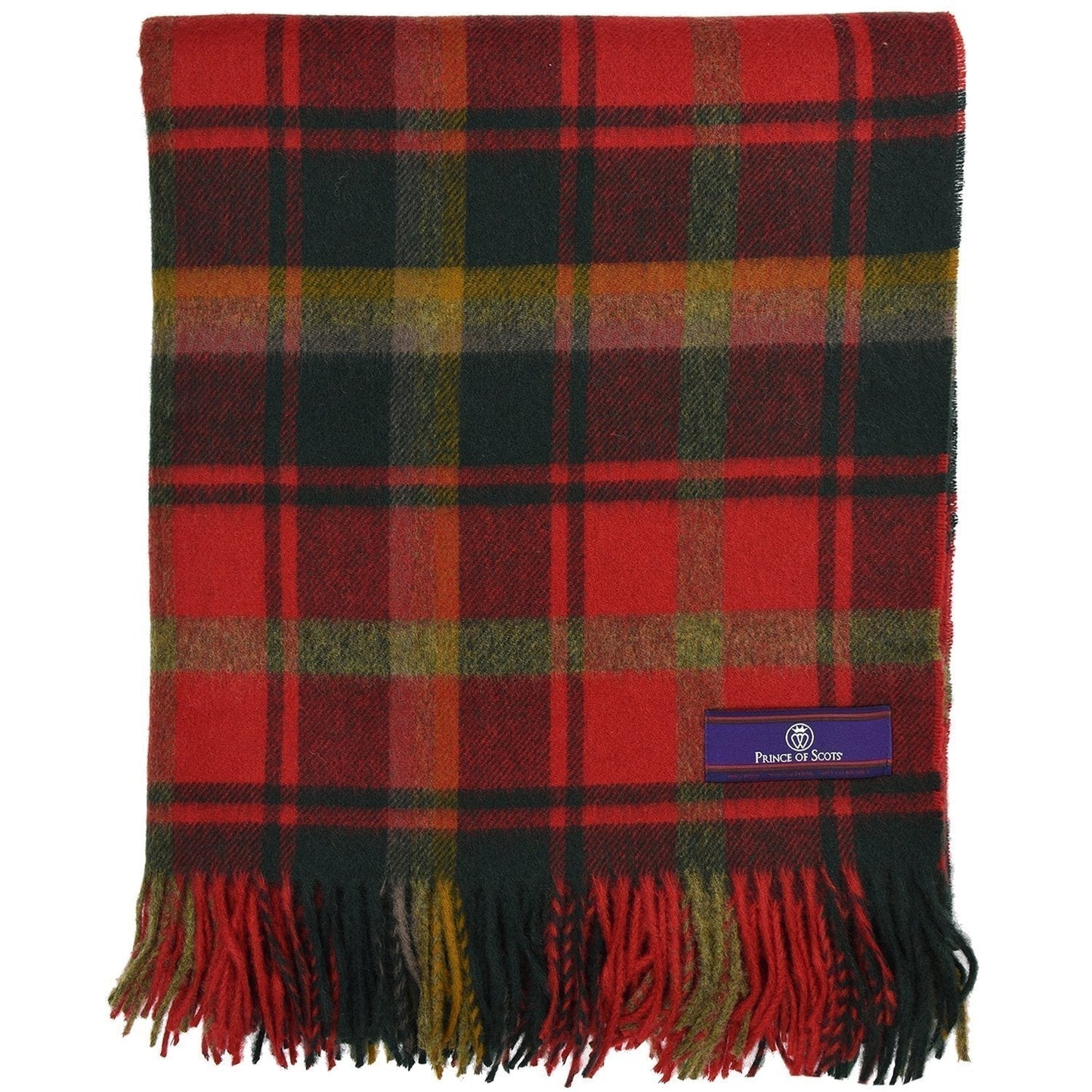 Highland Tartan Tweed Merino Wool Throw ~ Dark Maple ~