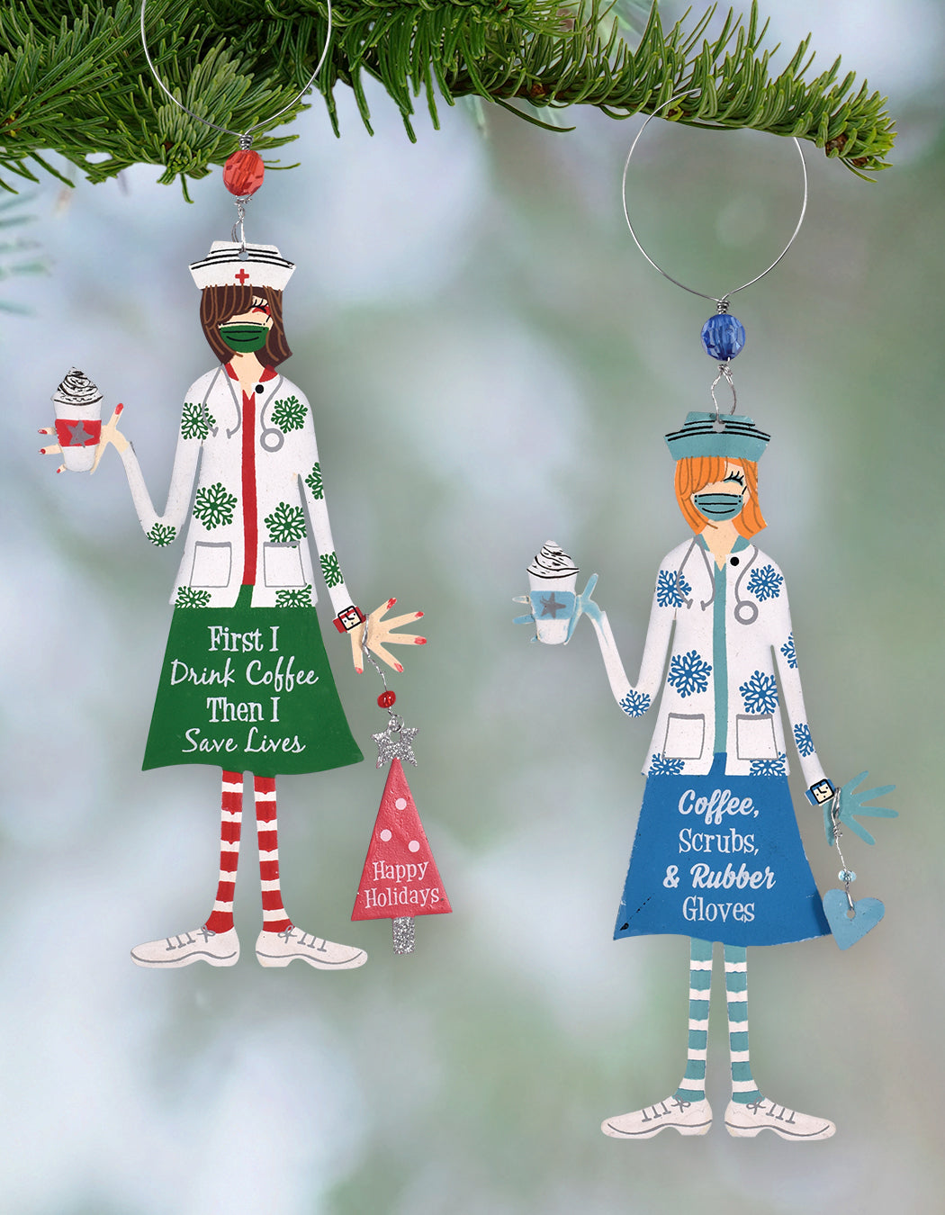 Heroic Healthcare: Nurses Ornaments - Set of 4