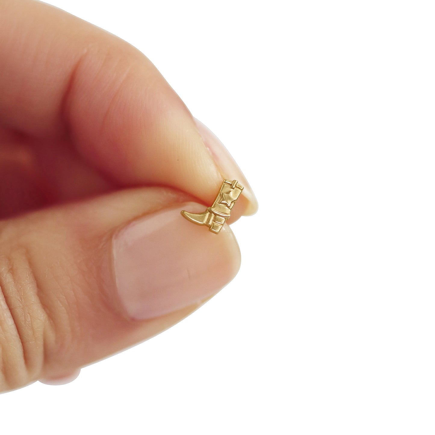 14K Yellow Gold Cowboy Boot Stud