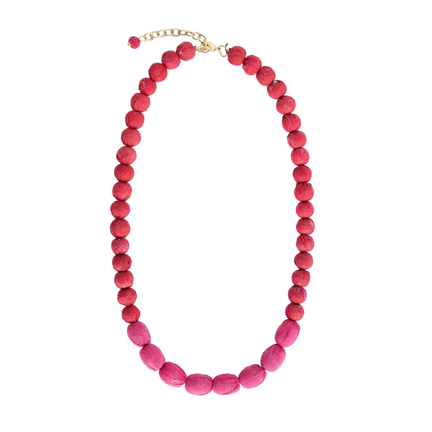 Kantha Couplet Necklace | Red/Cerise