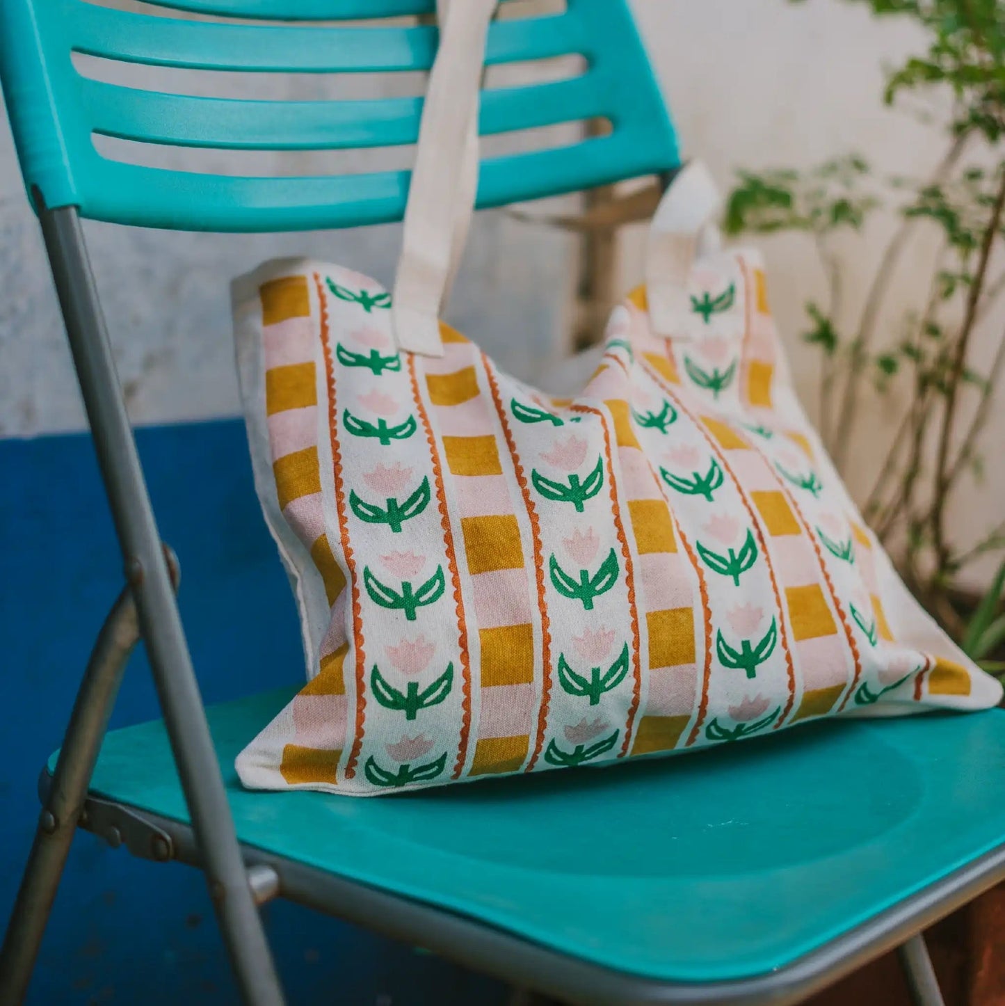 Block Printing Kit - Tulip Print Tote Bag