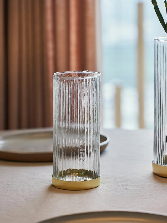 Fluted Glass Vase/Planter, Medium