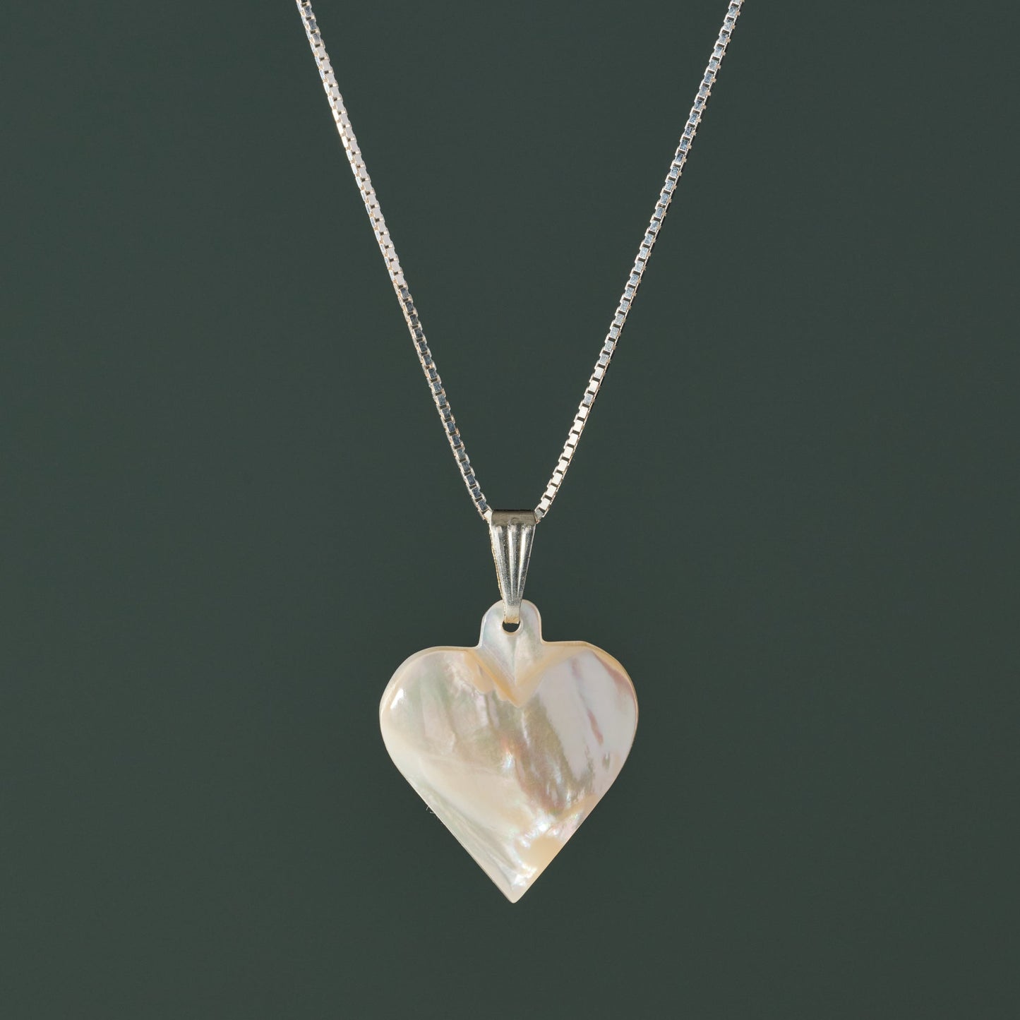 Mother of Pearl Heart Pendant Necklace