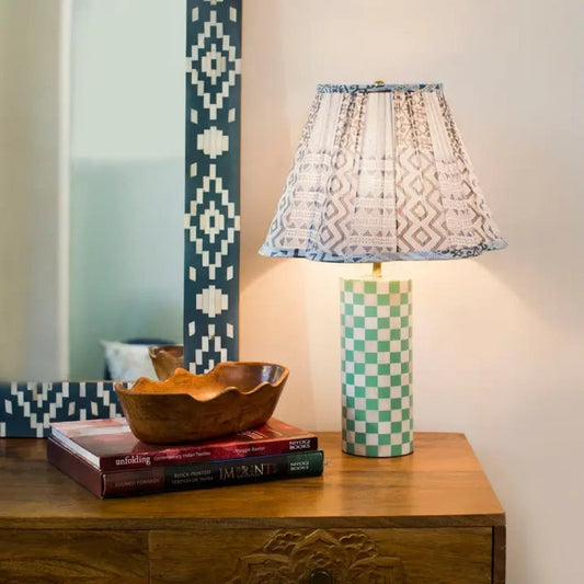 Checkered Bone Inlay Table Lamp Base