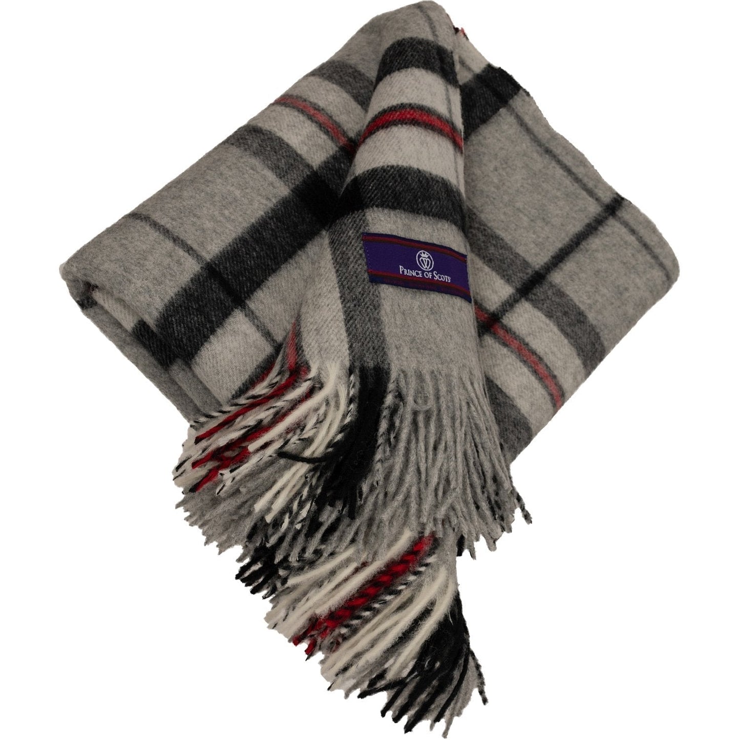 Prince of Scots Merino Wool Throw ~ Grey Thompson ~
