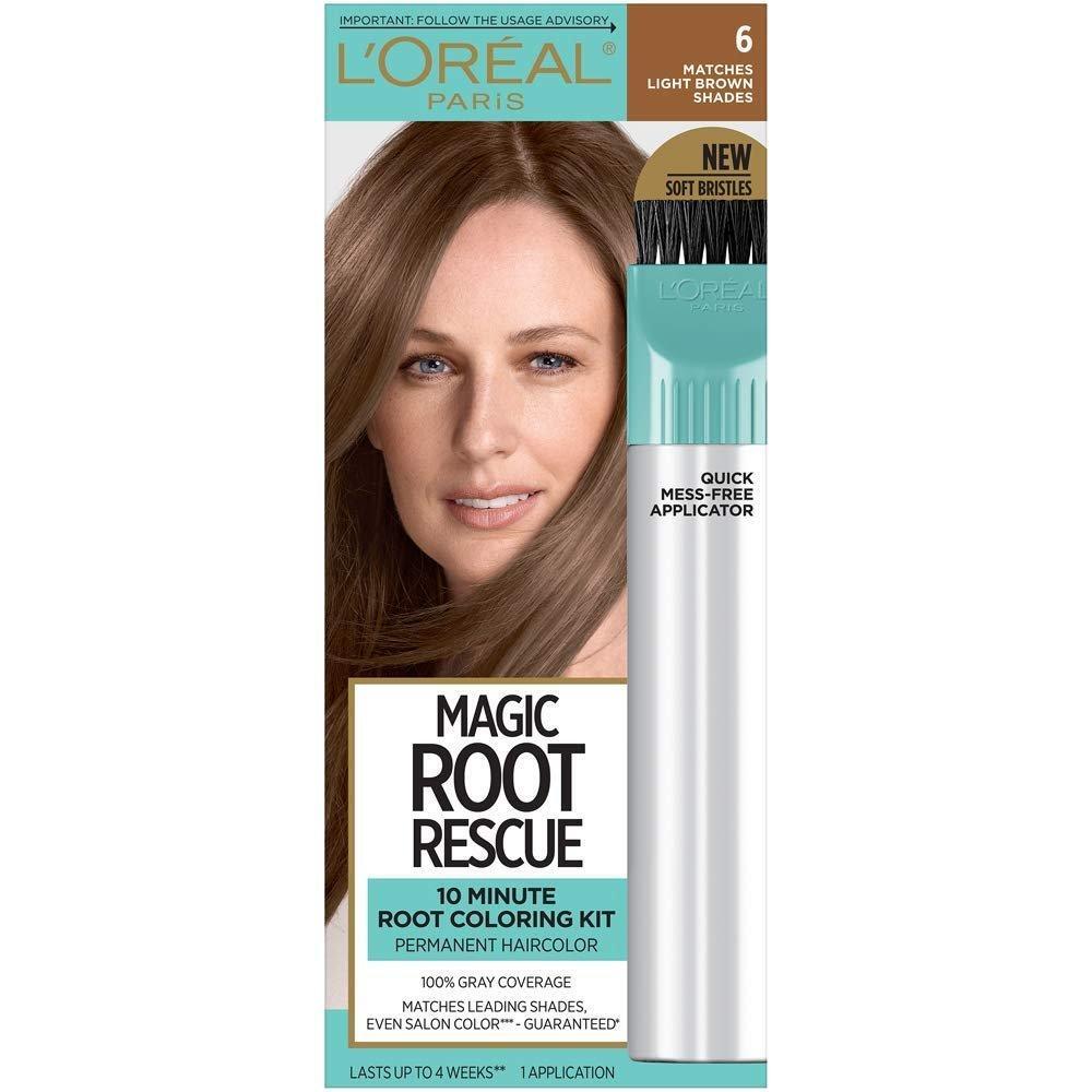 L'Oreal Paris Magic Root Rescue Permanent Hair Color, Light Brown 6