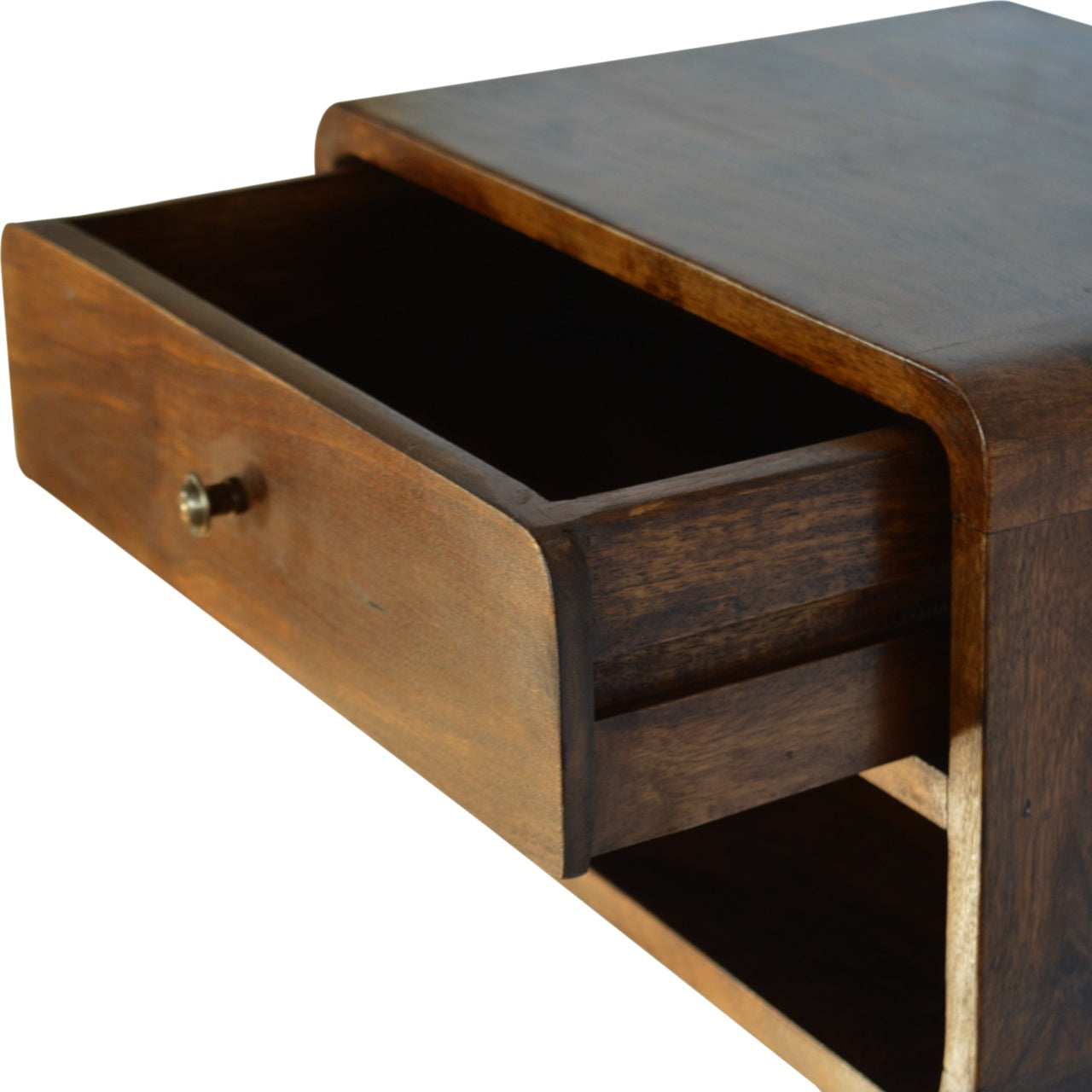 Solid Wood Curve Floating Bedside