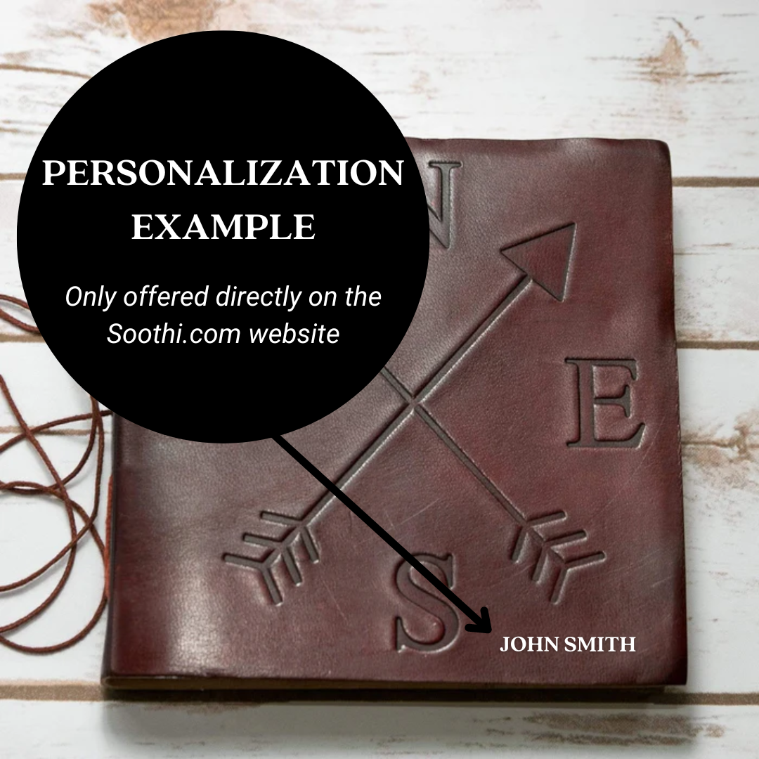 Compass 7x7 Artist Handmade Leather Journal
