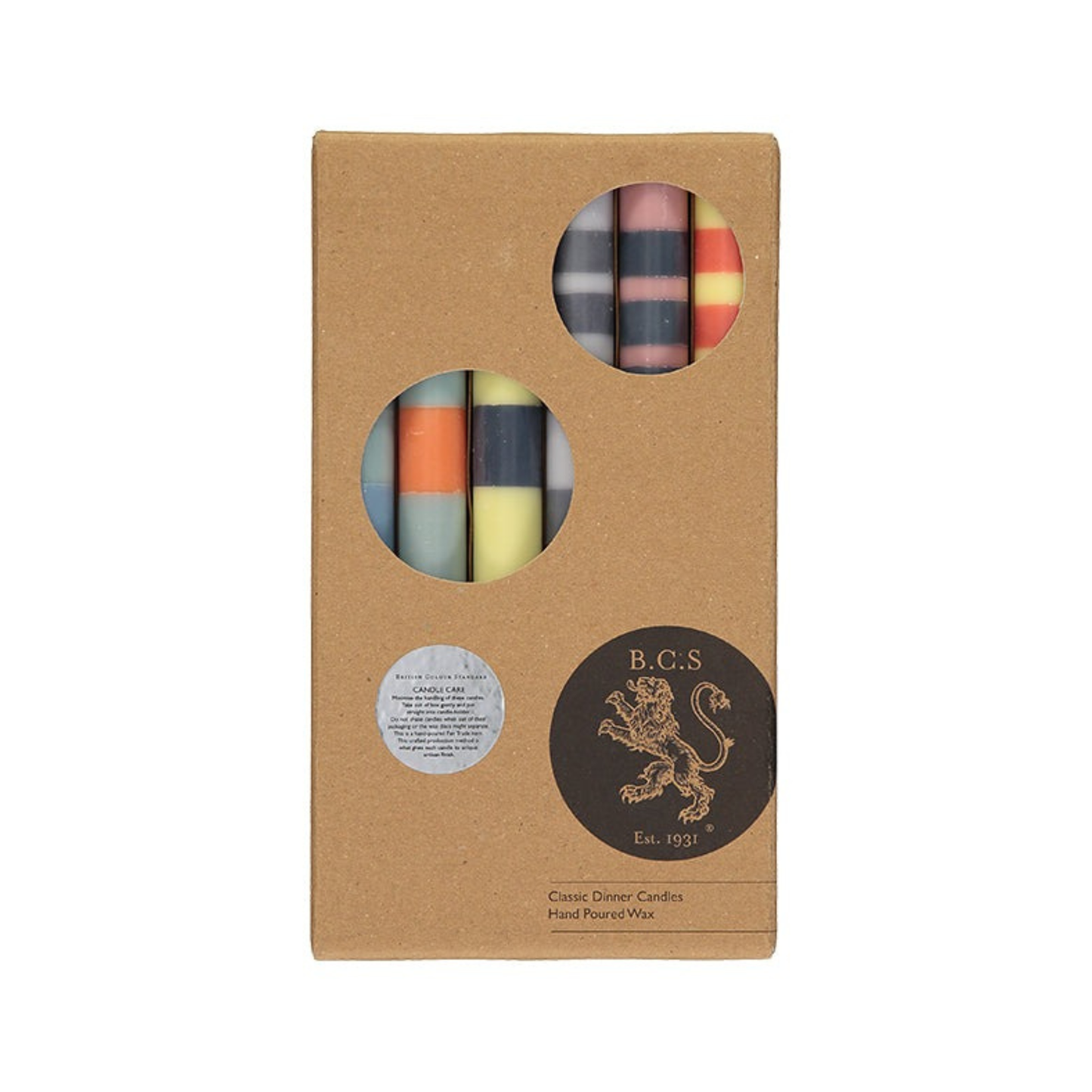 S/3 Mixed Pack of all 3 Stripes Dinner Candles