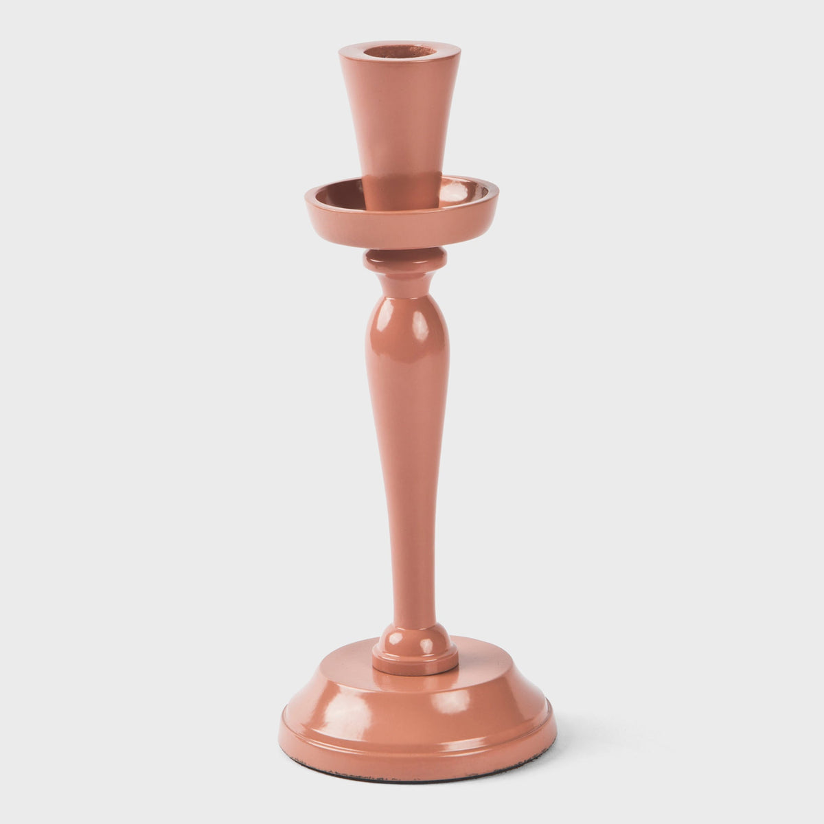 Solene Pink Aluminum Candlestick