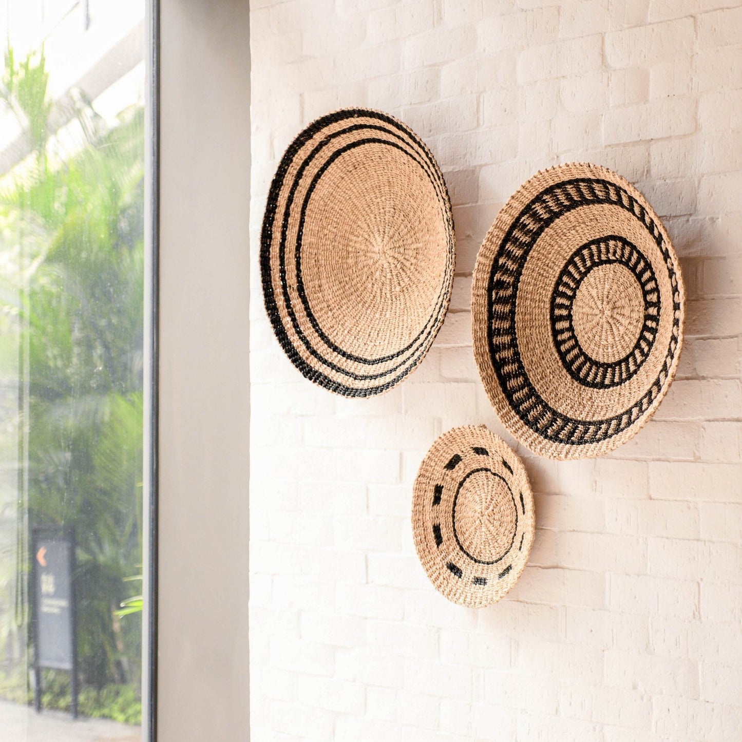 Natural + Black Wall Baskets, Small