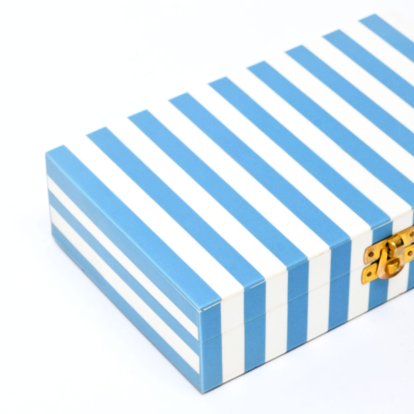 Decorative Box | Striped Resin Rectangle Box | Wood