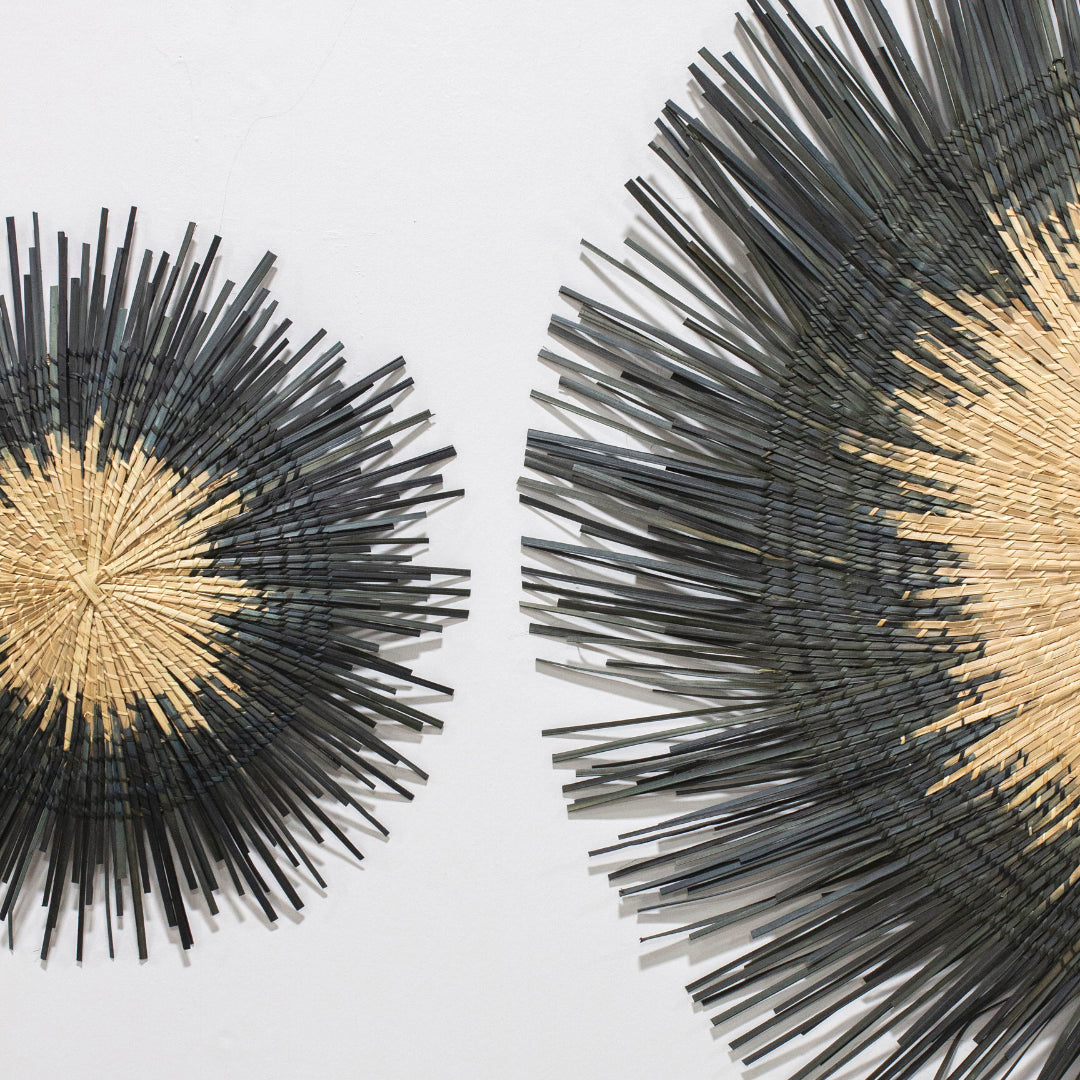 Usiku Black and Natural Woven Wall Art