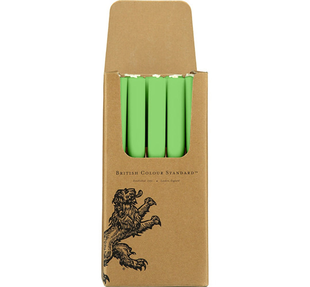S/25 Grass Green Dinner Candles
