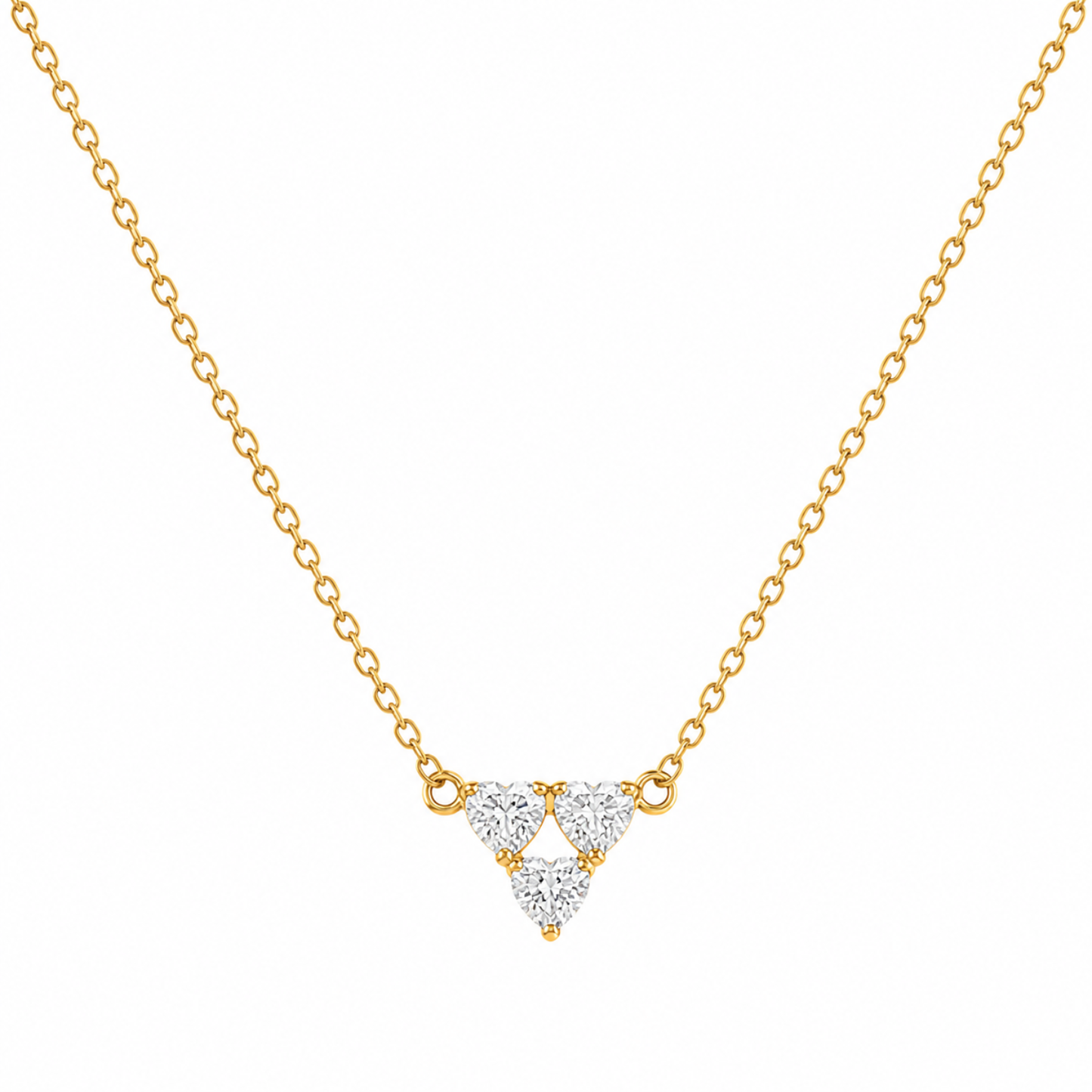 Story of 3 Hearts Lab Grown Heart Shaped Pendant Necklace