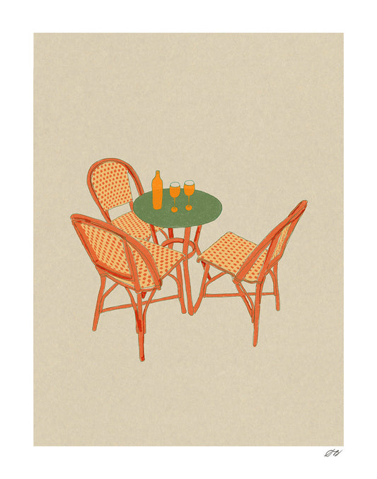 Bistro Table Print by Stephanie Browne