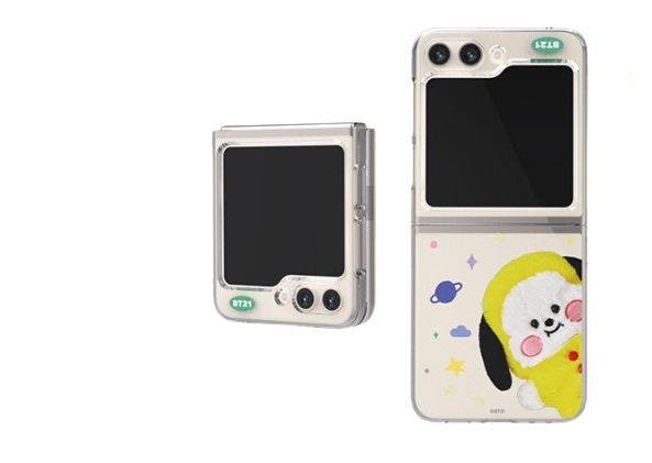 BT21 Fluffy Galaxy Z Filp5 Clear Slim Case
