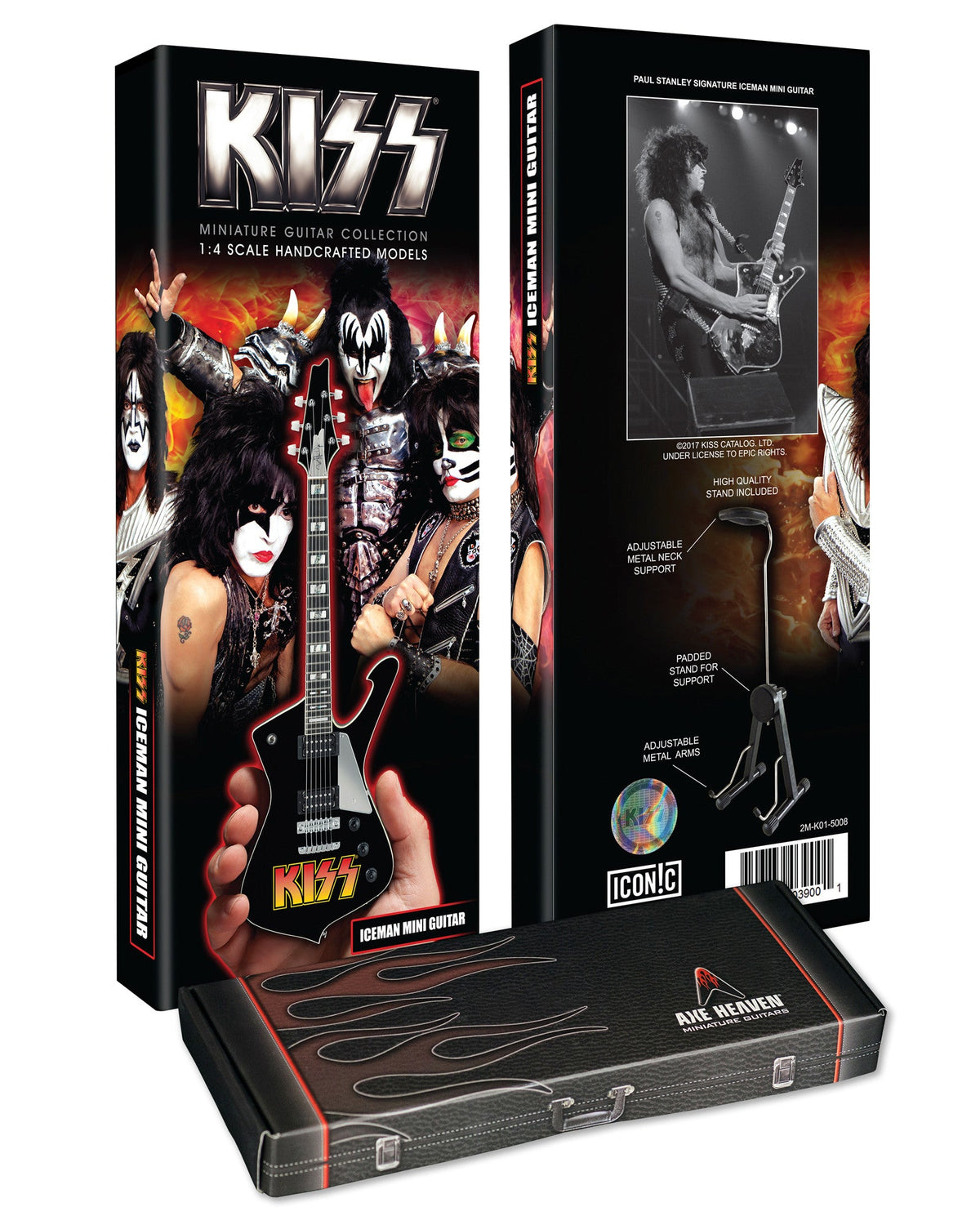 Officially Licensed KISS® Logo Paul Stanley Iceman Miniature Guitar Model
