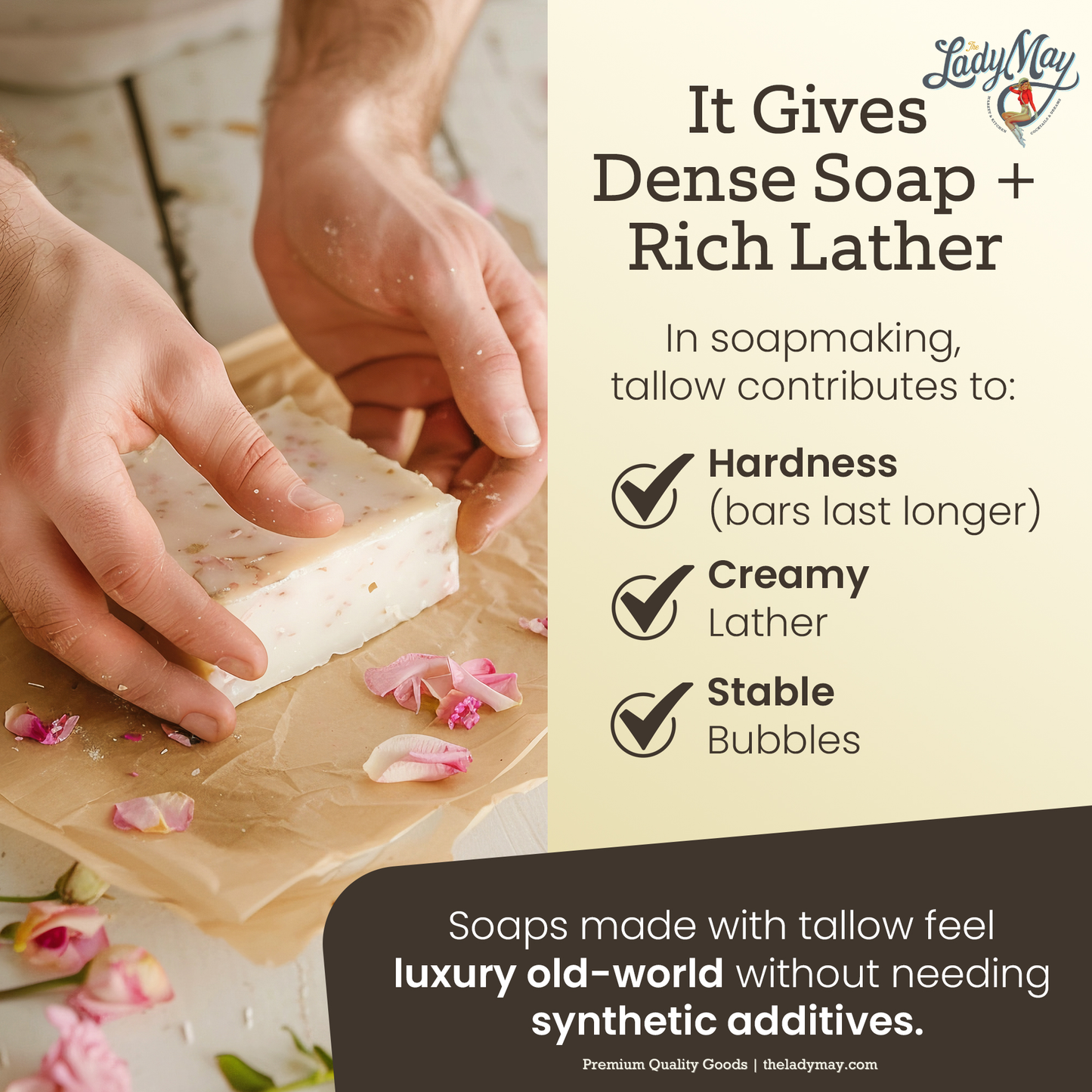 Bulk Grass-Fed Beef Tallow for Soap, Skincare & Candles | 2,8,16 lbs | Maker-Proven Quality