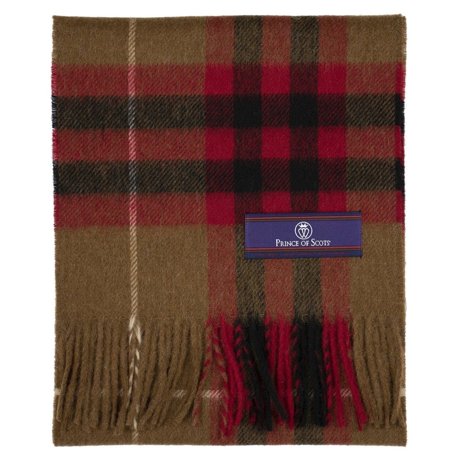 Prince of Scots Heritage Plaid Fringed Merino Wool Scarf (Cambridge Camel) - Osadia Concept Store