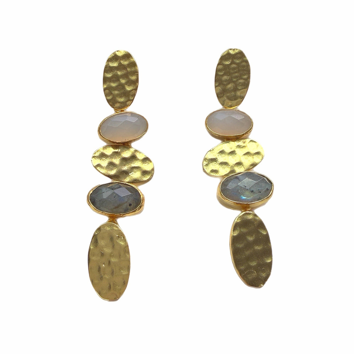 Asuman Labradorite Snow Quartz Earrings