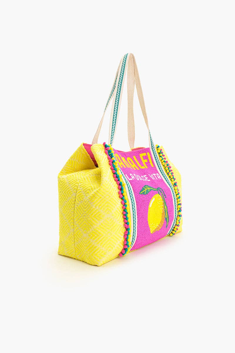 Amalfi Embellished Woven Market Tote