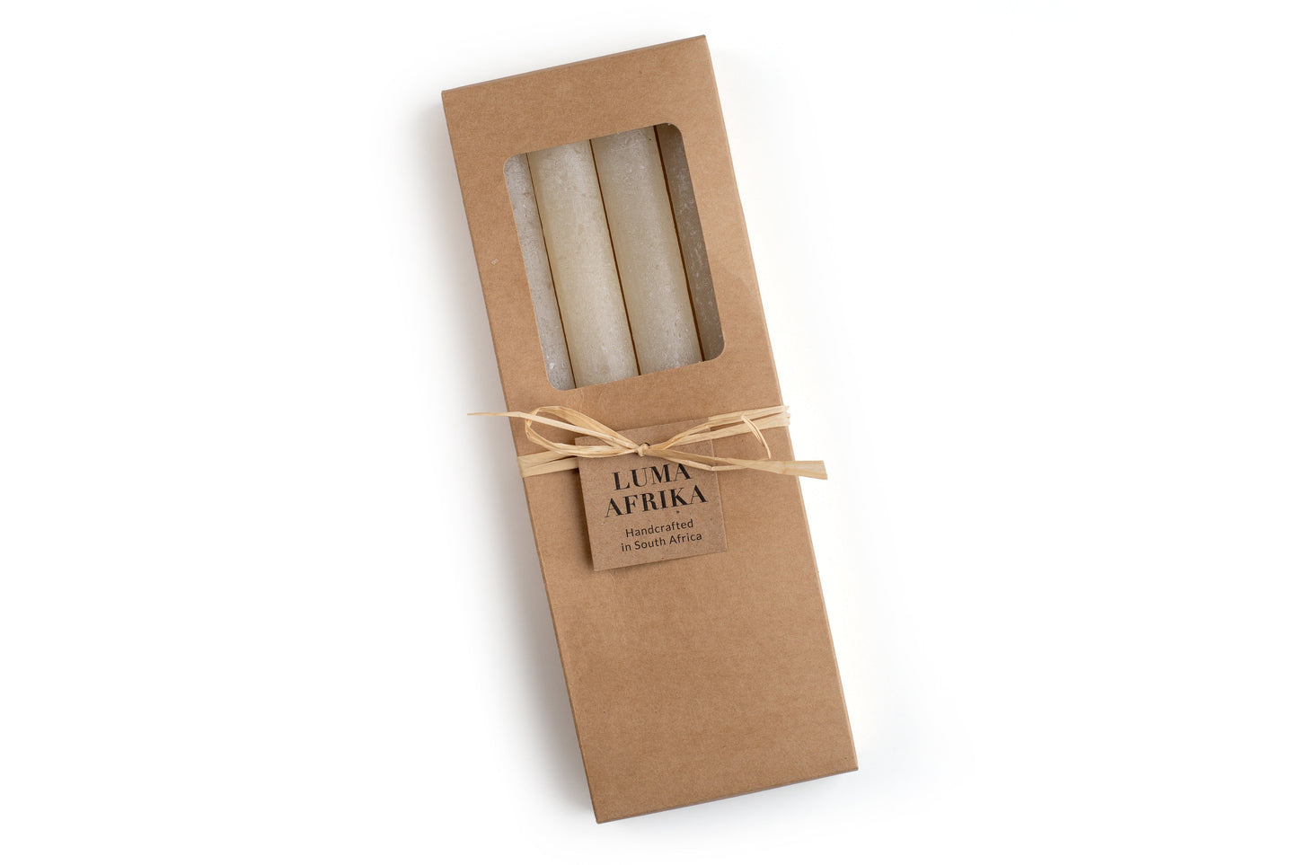 Luma Afrika Frosted 9" Tapers - Cream - 4 Pack