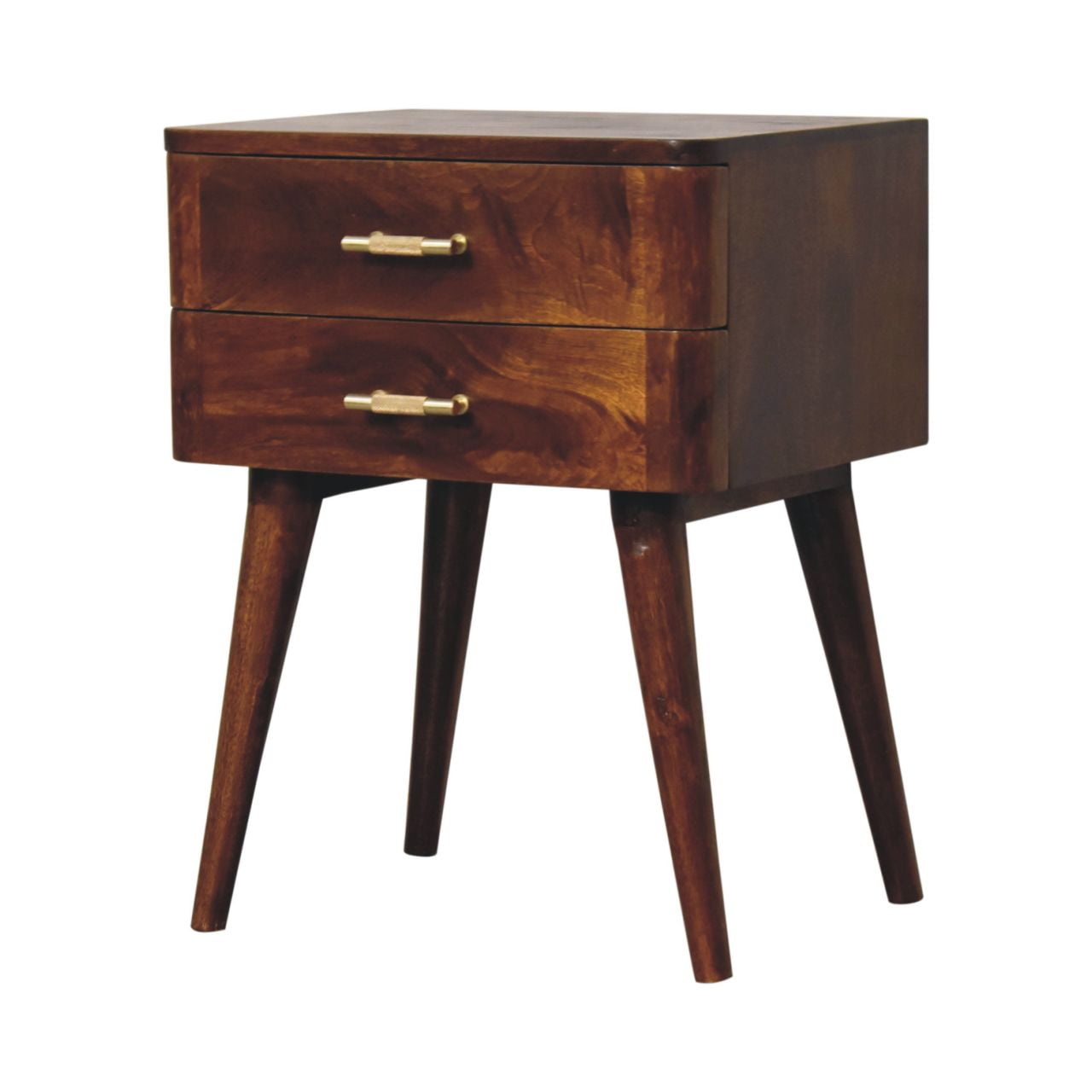 Solid Wood Chestnut T-Bar Nightstand