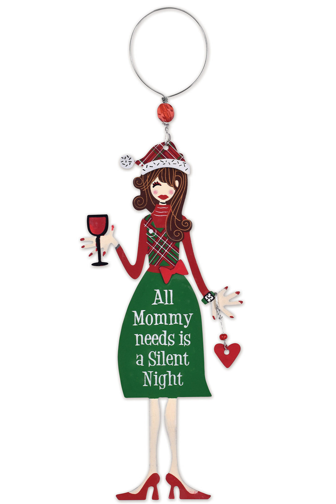 Sassy & Sip-Ready Wine Moms Ornaments - Set of 4