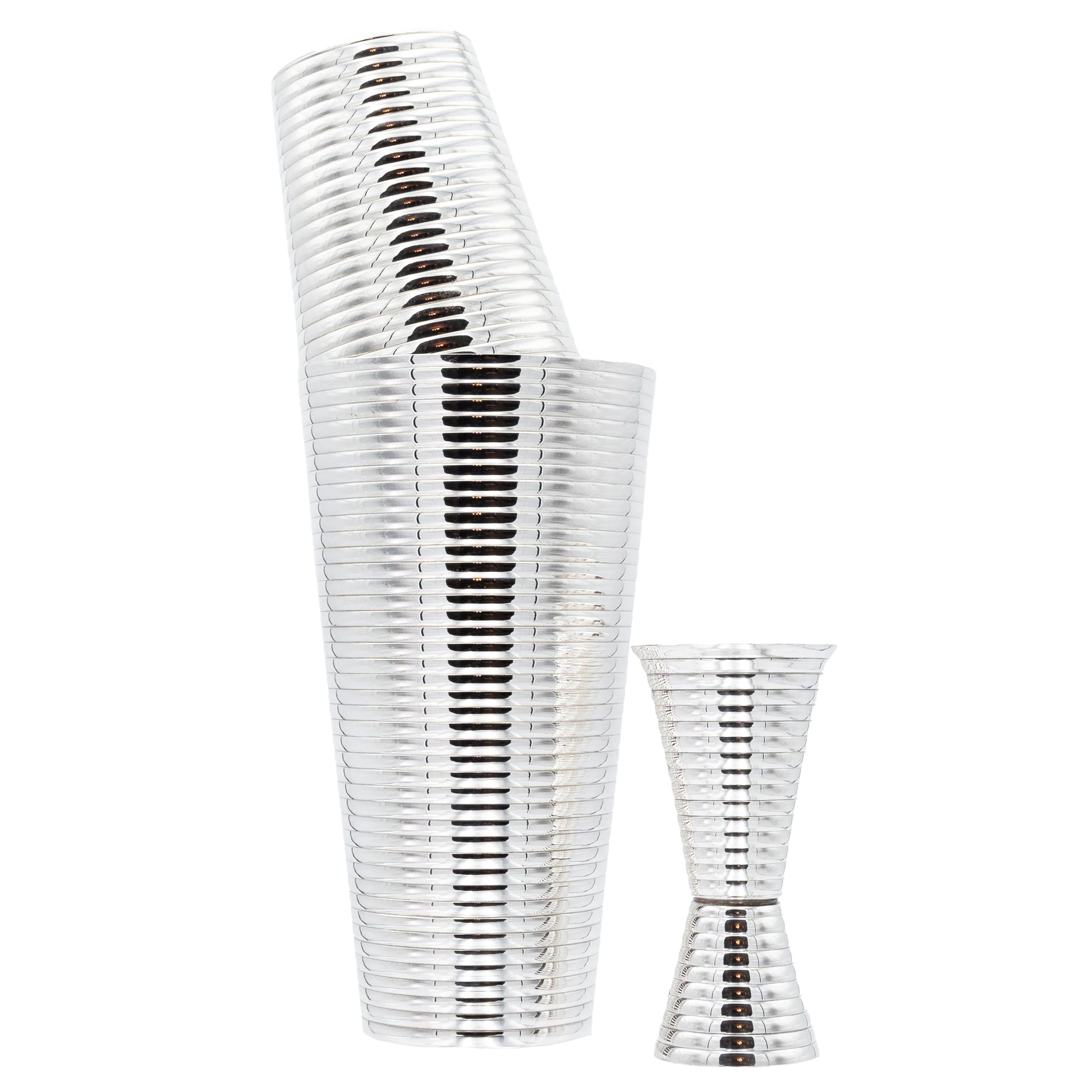 Fluted Silver 3-Piece Cocktail Shaker Set - Osadia Concept Store