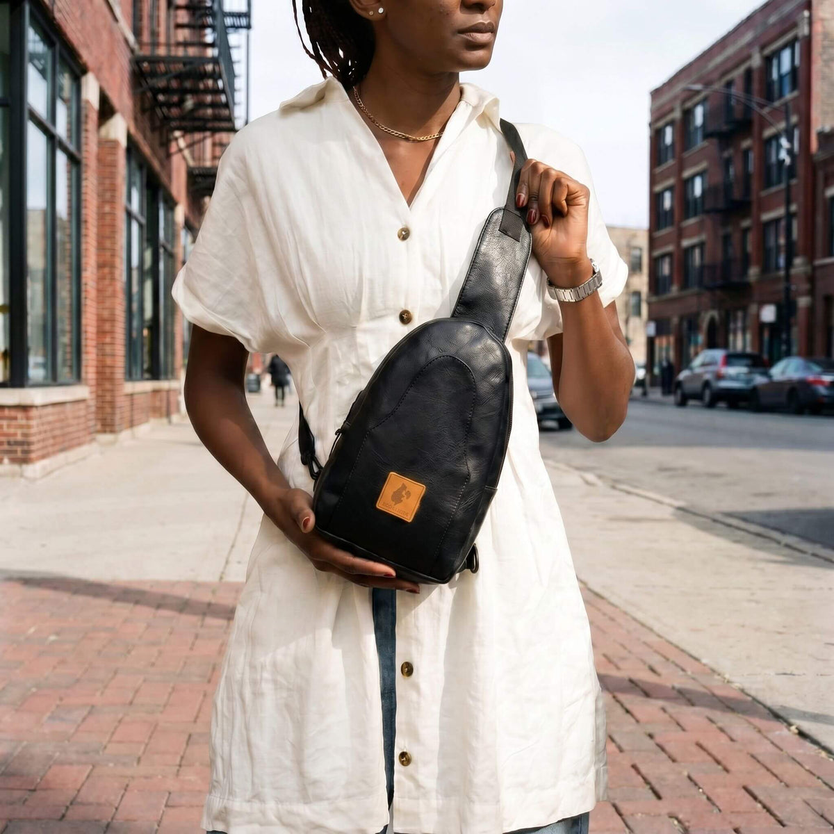 Vegan Leather Sling Bag for Women | Buru Small Crossbody Bag for Men
