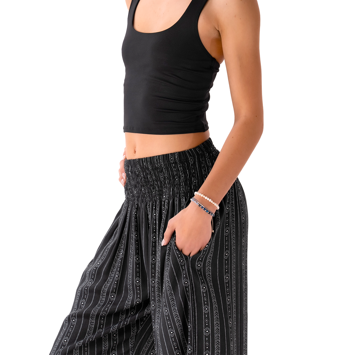 Akha Tribal Print Harem Pants with Pockets