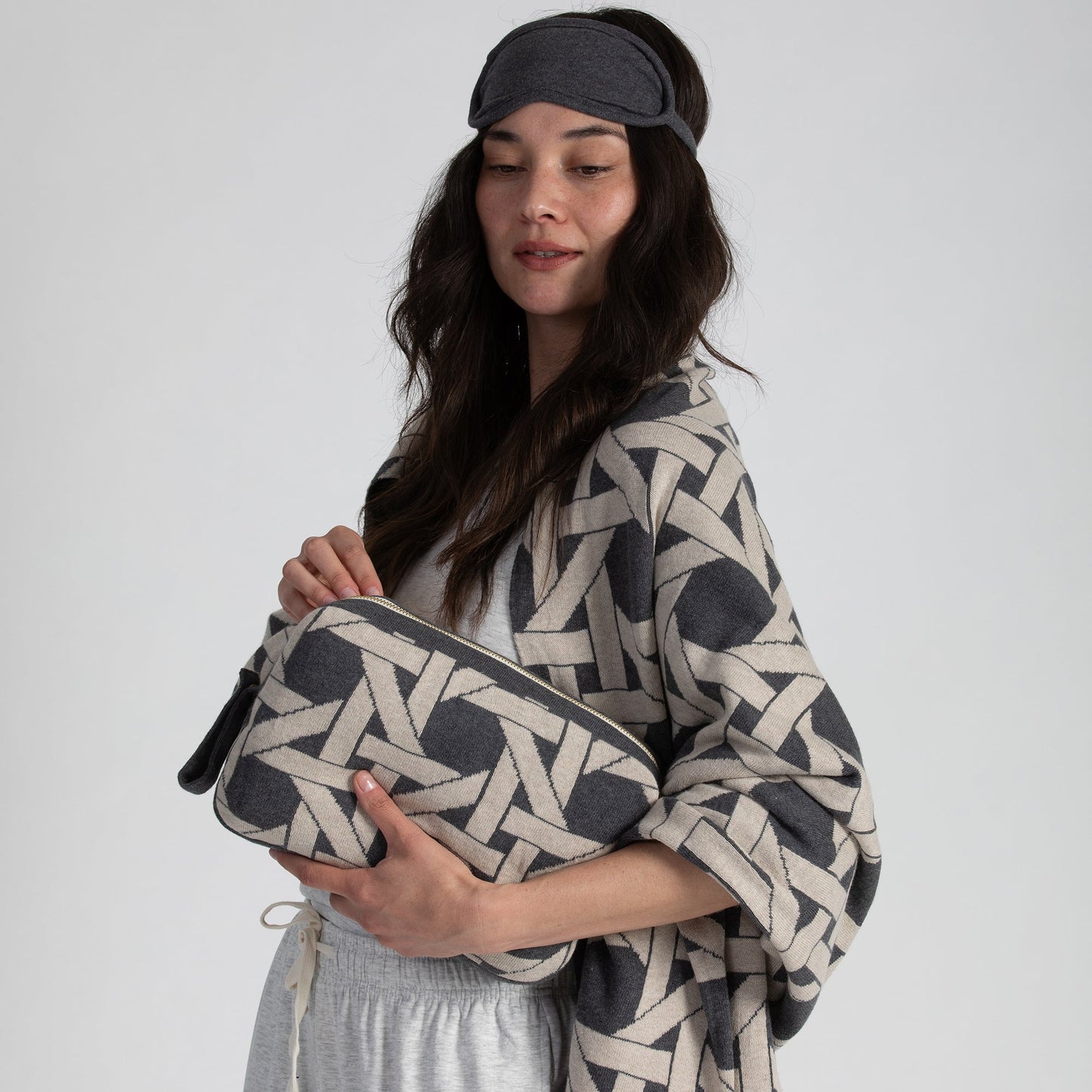 Riti Organic Cotton Travel Blanket and Eye Mask Set