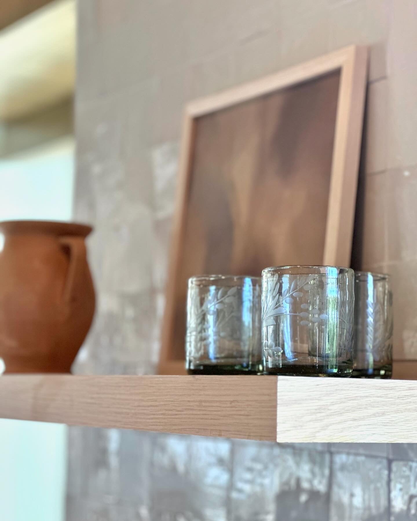 Hand-etched Tumbler Glass, Set of 2
