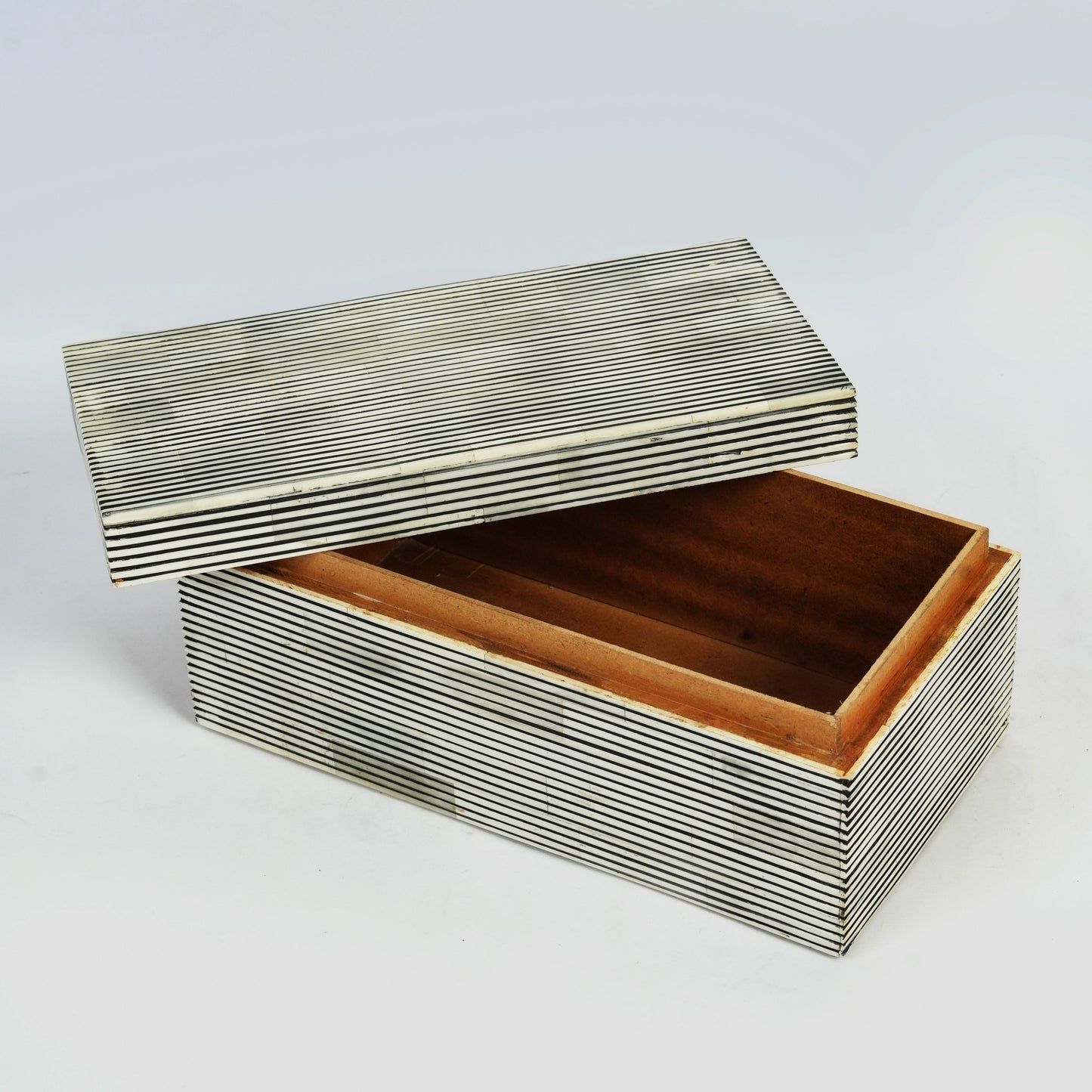 Pinstripe Bone Inlay Box Natural Finish